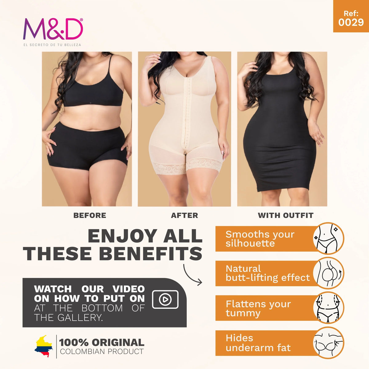 Ultimate Confidence Mid-Thigh Body Shaper | Fajas MyD 0029 - SleekrMe