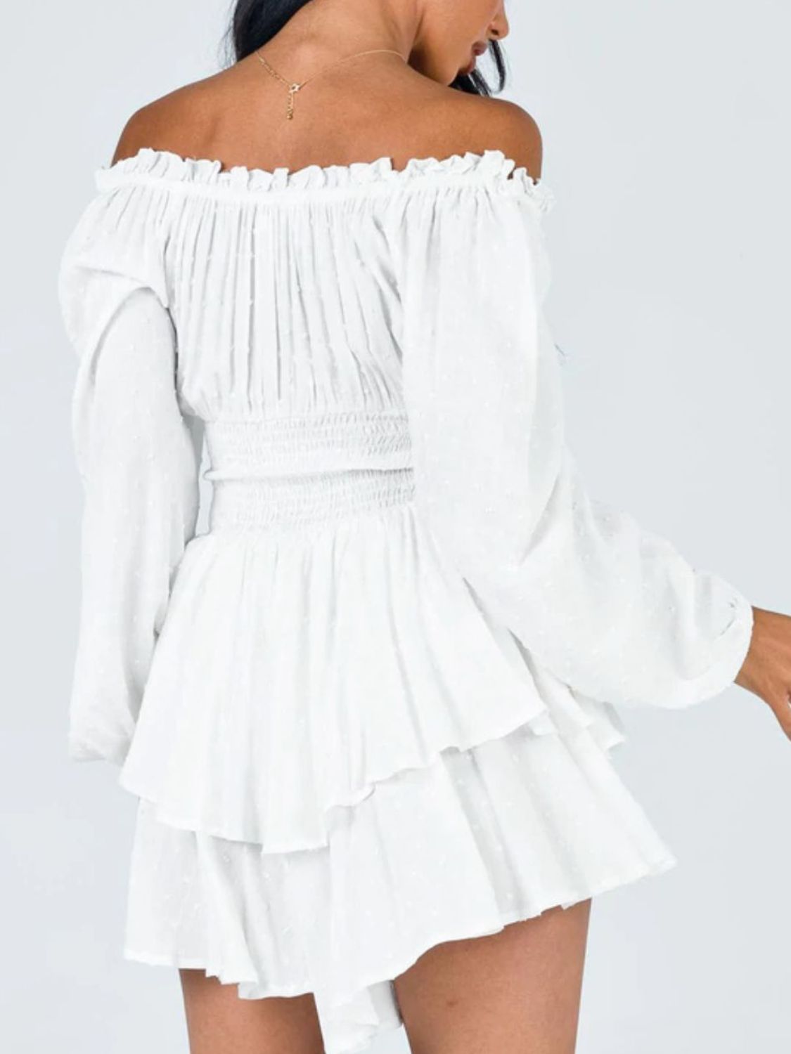 Effortless Charm Off-Shoulder Ruffle Romper - SleekrMe