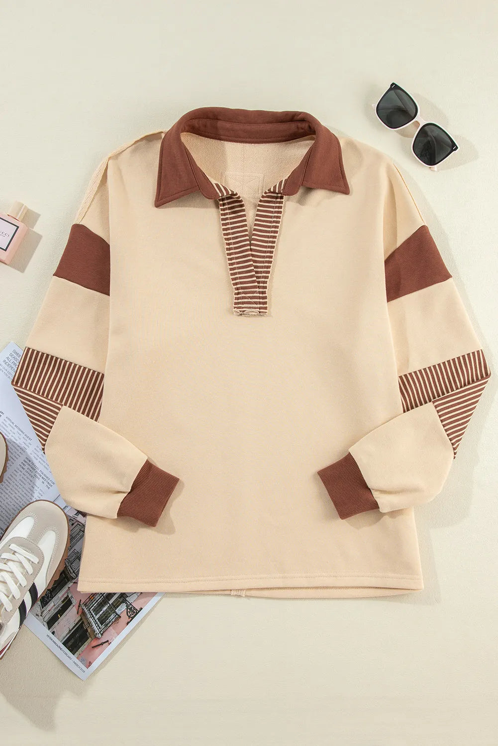 Classic Charm Collared Sweatshirt - SleekrMe