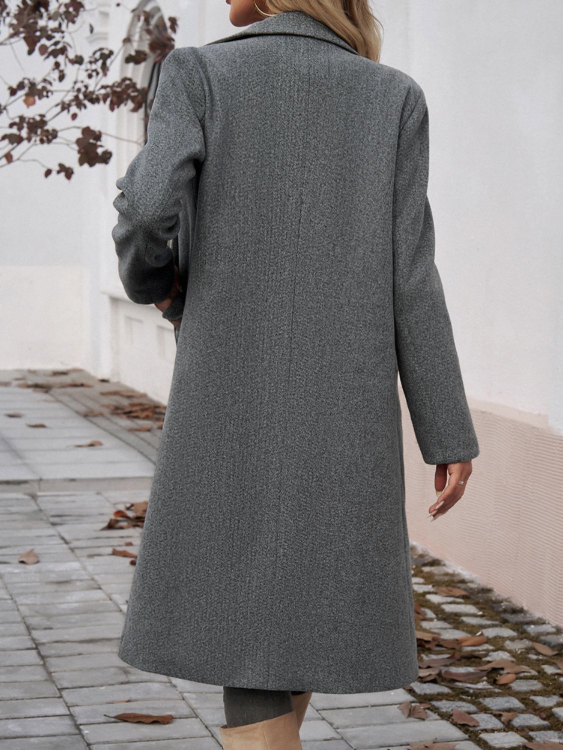 Elegance Embraced Collared Pocket Coat - SleekrMe