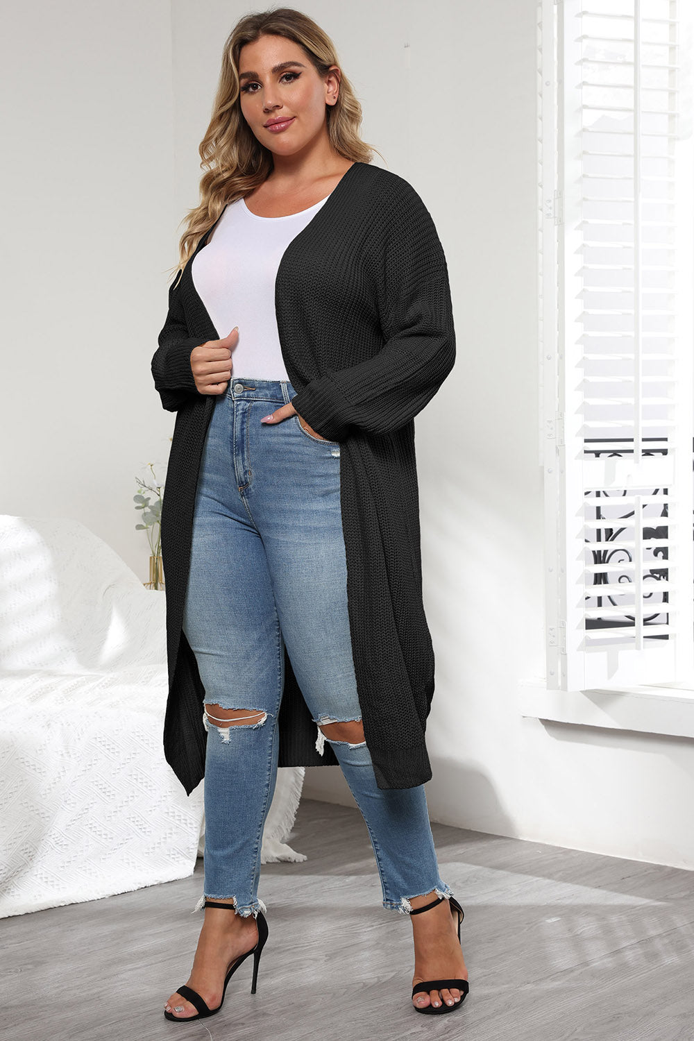 Cozy Confidence Open-Front Cardigan - SleekrMe