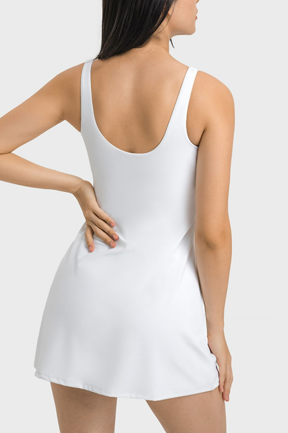 SportChic Square Neck Tank Dress | Full Coverage &amp; Performance Ready - SleekrMe