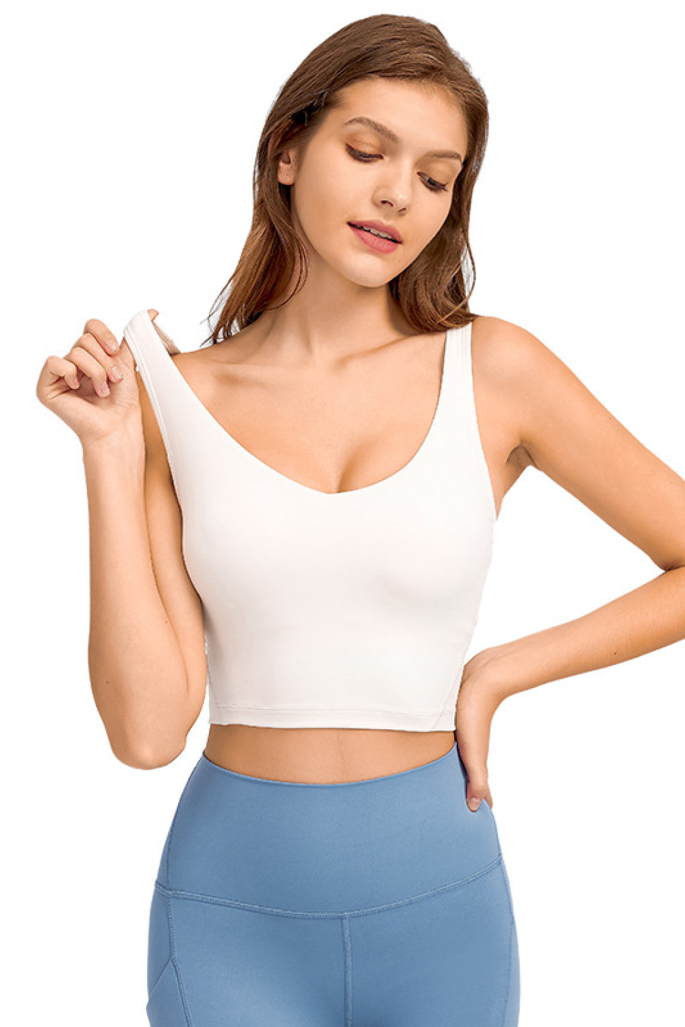 Elevate V-Neck Crop Sports Bra - SleekrMe