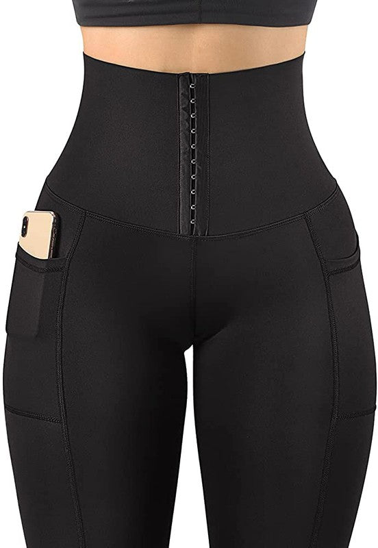 Curve Control Corset Leggings | High-Waist Body Shaper with Pockets - SleekrMe