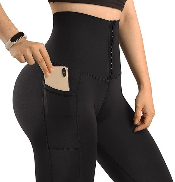 Curve Control Corset Leggings | High-Waist Body Shaper with Pockets - SleekrMe