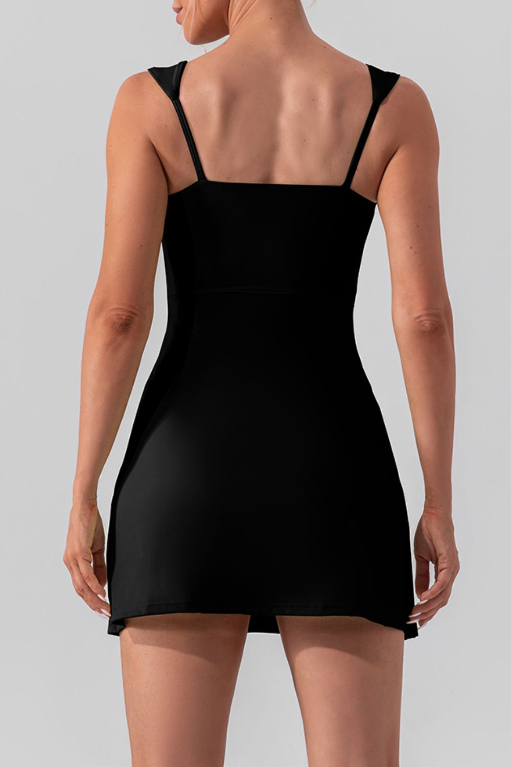 PowerMove Square Neck Slit Active Dress | Sleek, Stylish, and Ready for Anything - SleekrMe