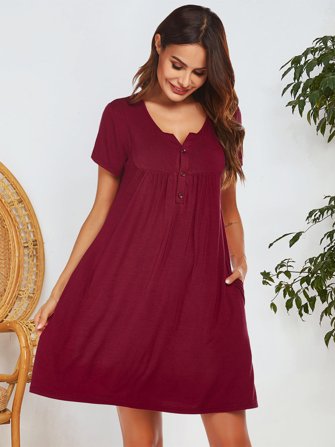 Chill Chic Notched Pocket Lounge Dress - SleekrMe