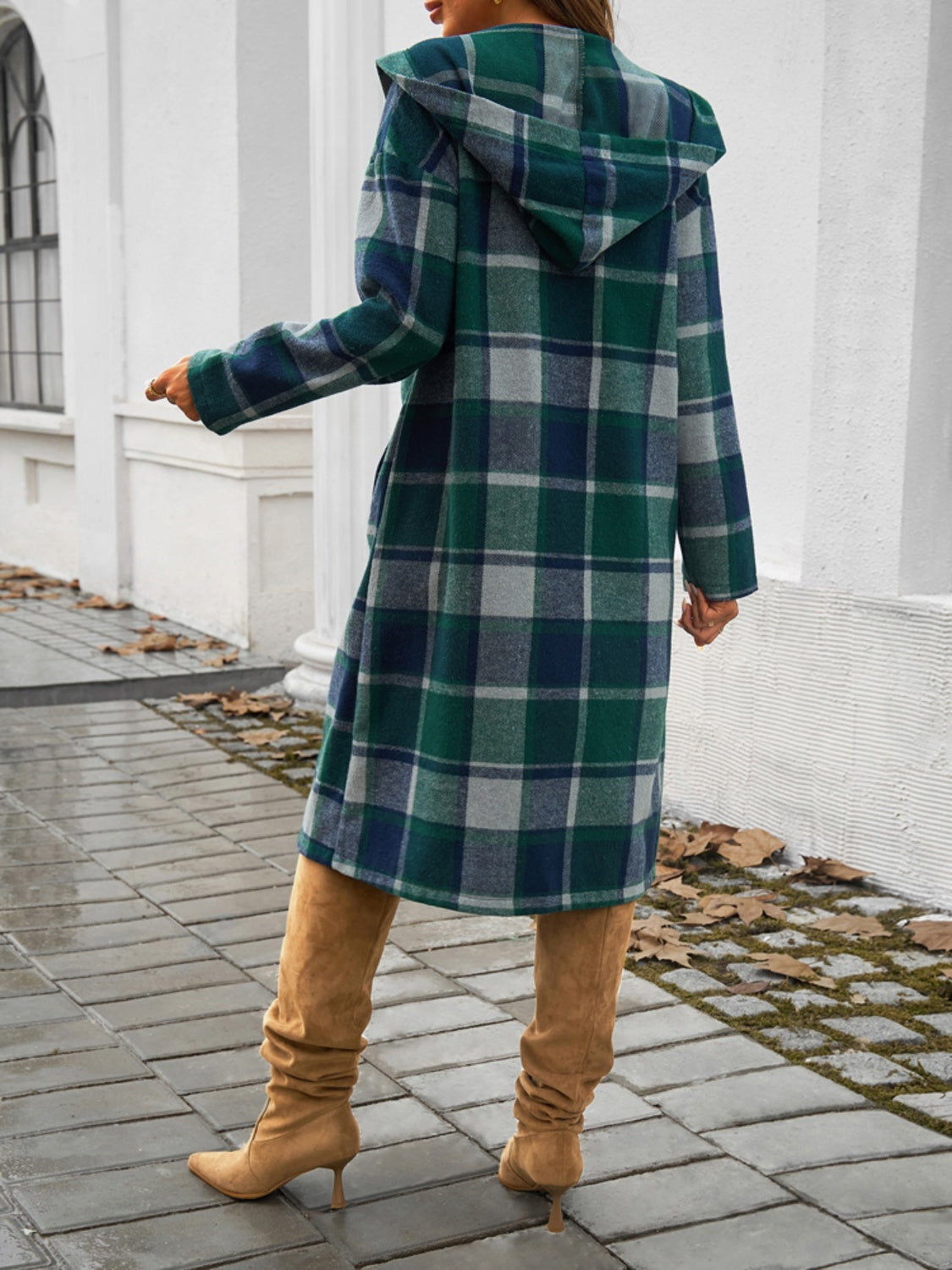 Urban Elegance Plaid Hooded Coat - SleekrMe