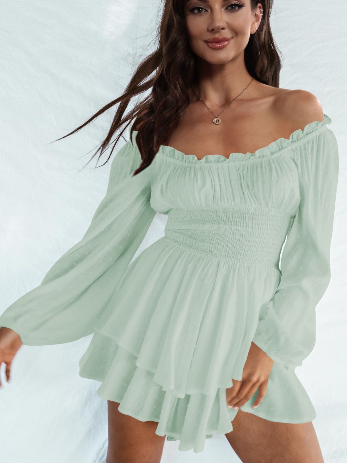 Effortless Charm Off-Shoulder Ruffle Romper - SleekrMe