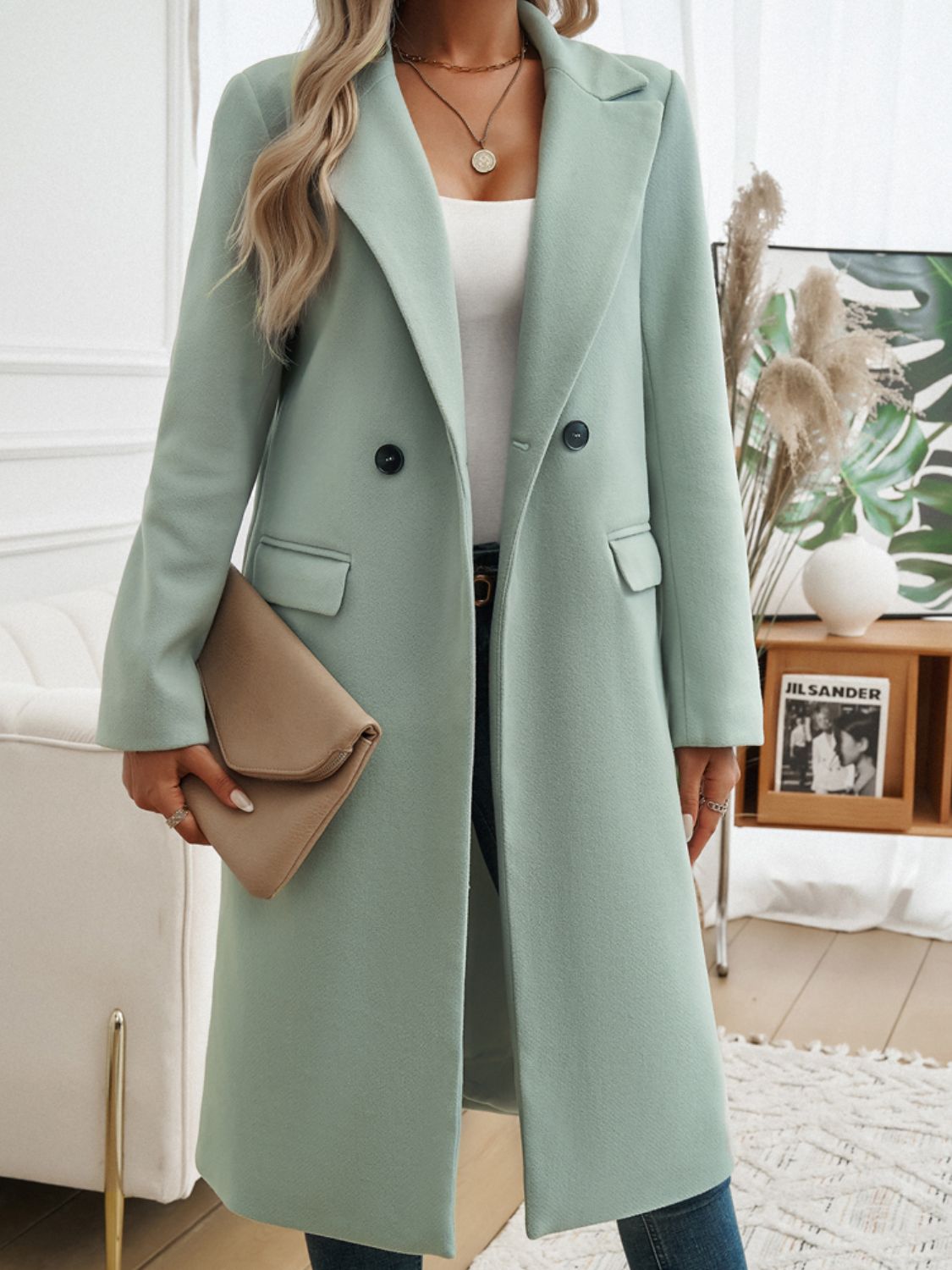 Elegance Embraced Collared Pocket Coat - SleekrMe