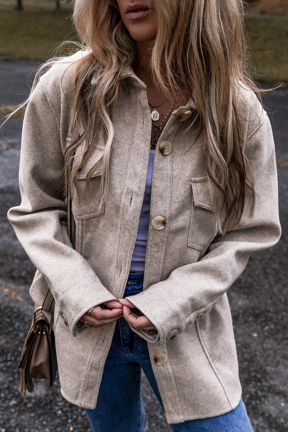 Effortless Chic Button-Up Collared Jacket - SleekrMe