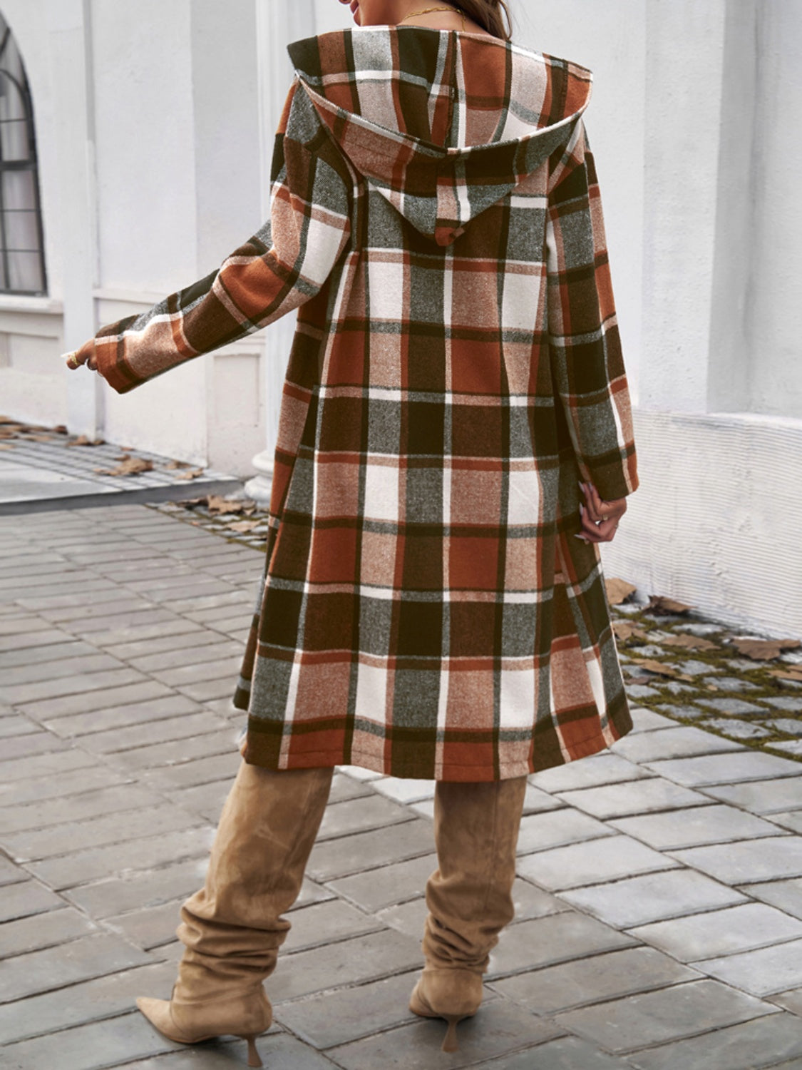 Urban Elegance Plaid Hooded Coat - SleekrMe