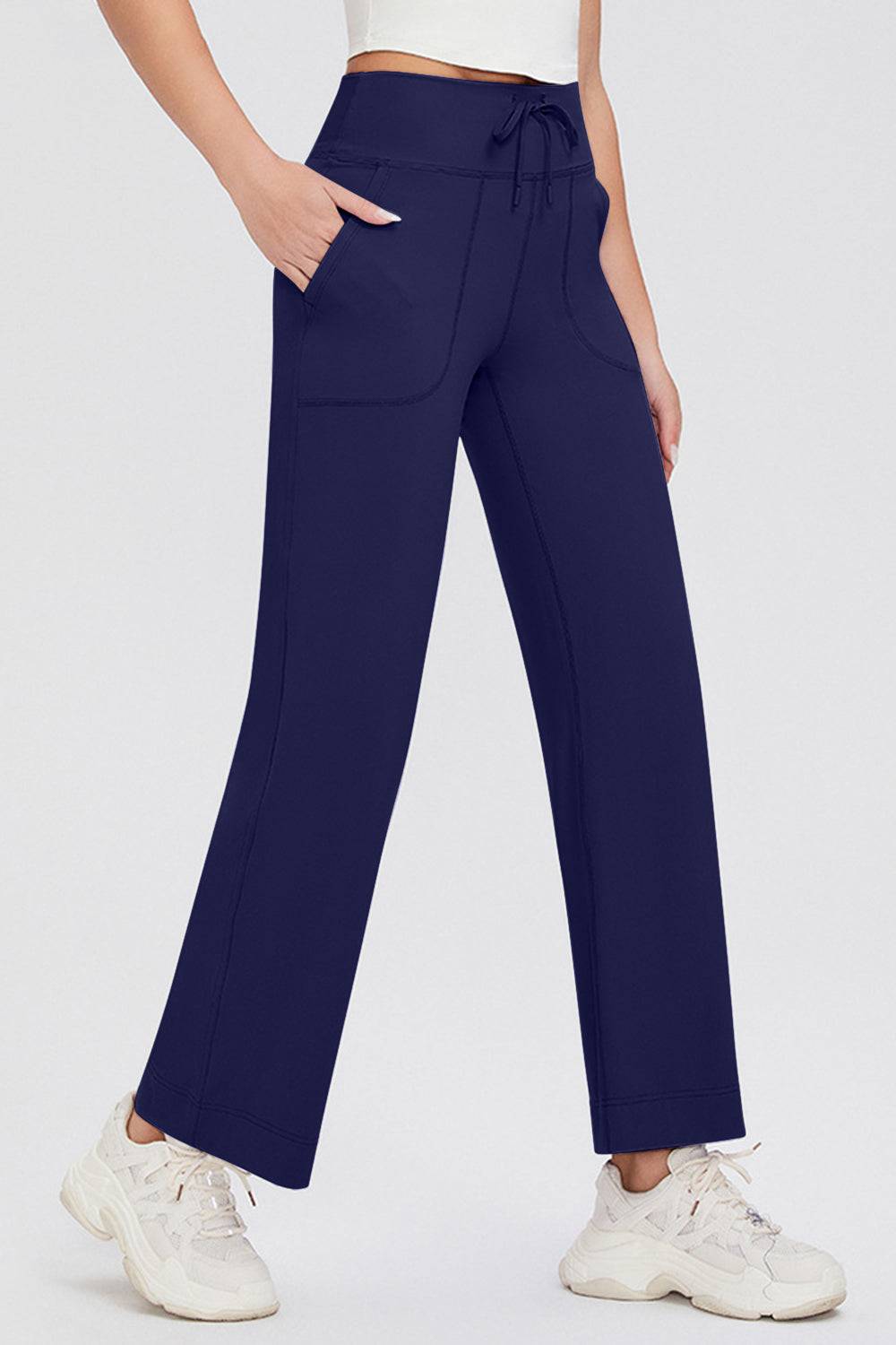 Buttery Soft Drawstring High Waist Pants with Pockets