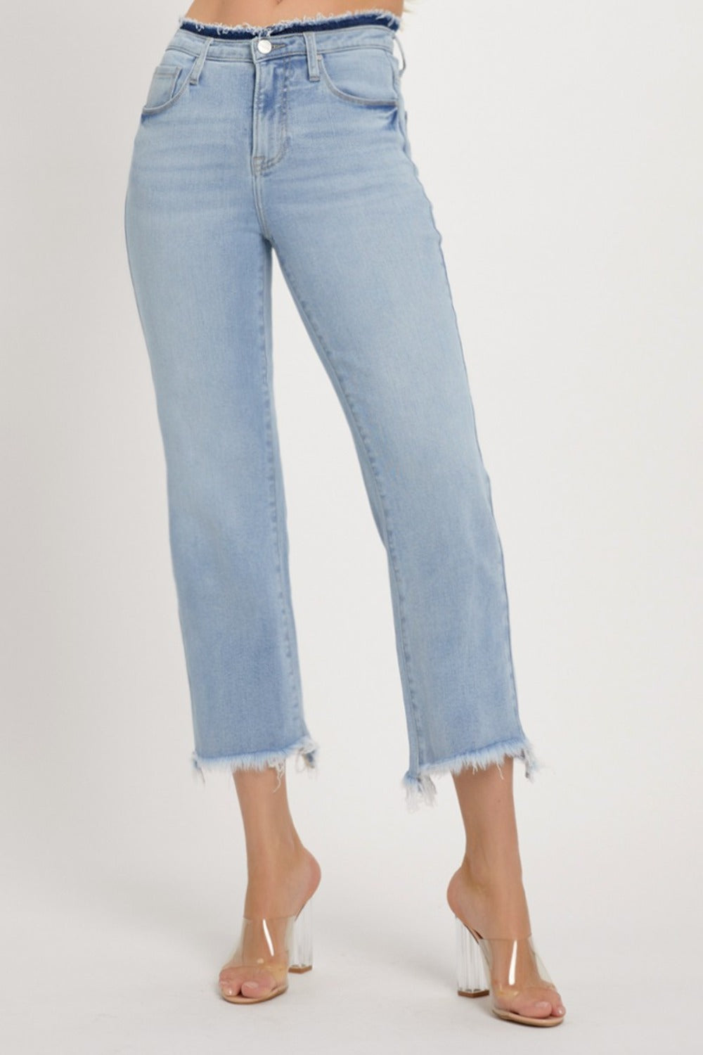 High Rise Raw Edge Crop Jeans – Edgy Comfort - SleekrMe