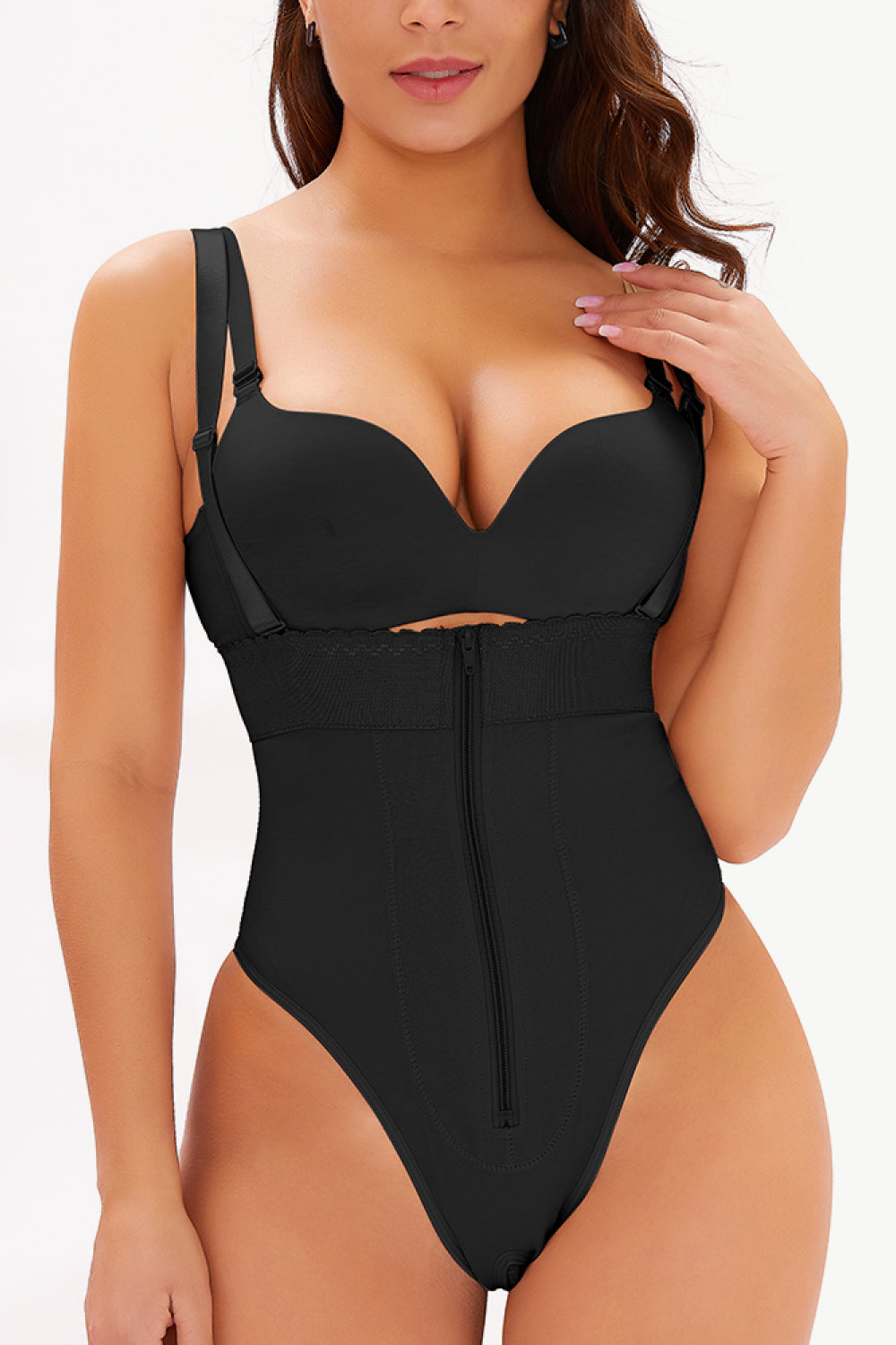 Sculpt &amp; Smooth Adjustable Zip-Up Bodysuit - SleekrMe