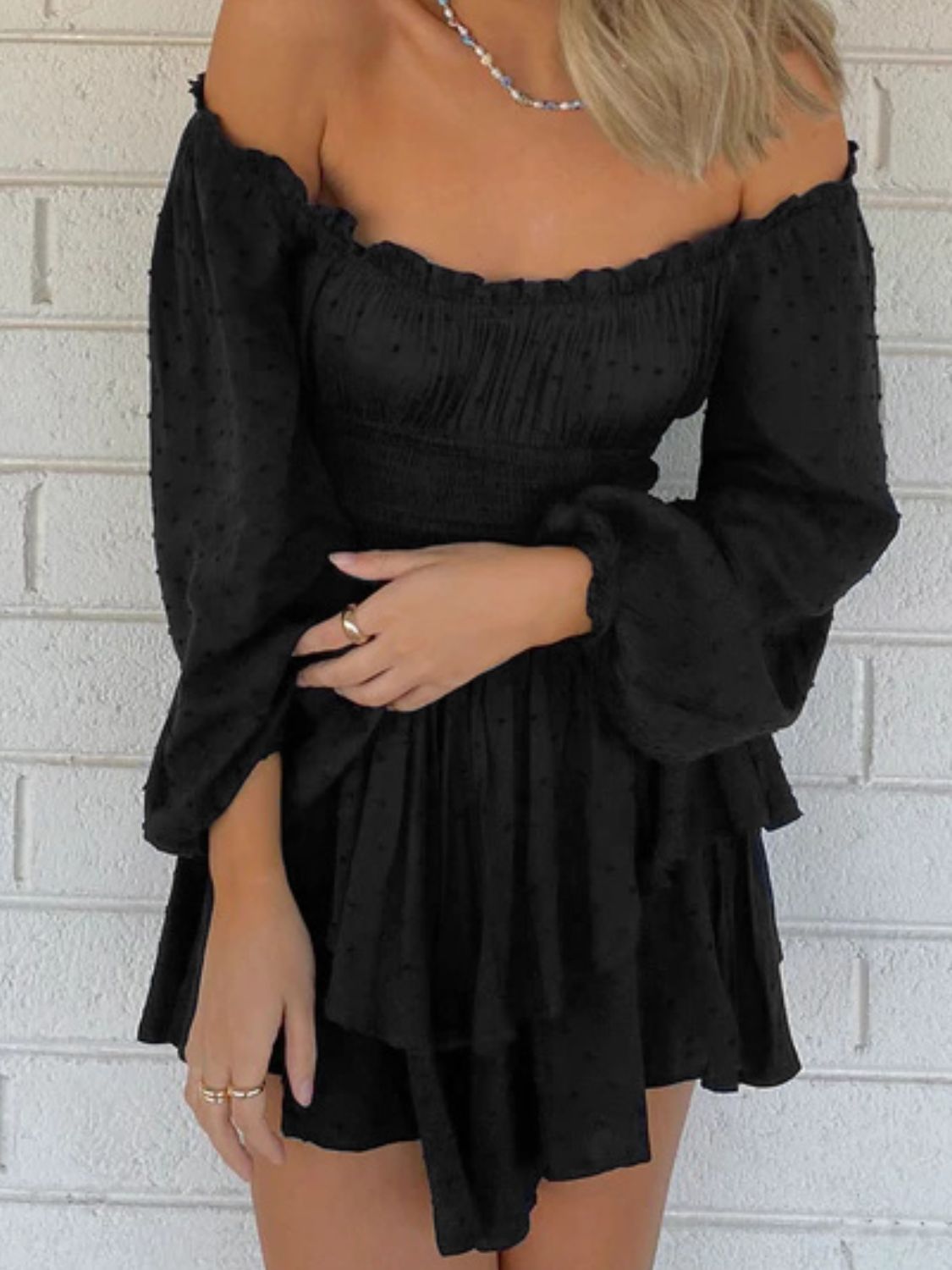 Effortless Charm Off-Shoulder Ruffle Romper - SleekrMe