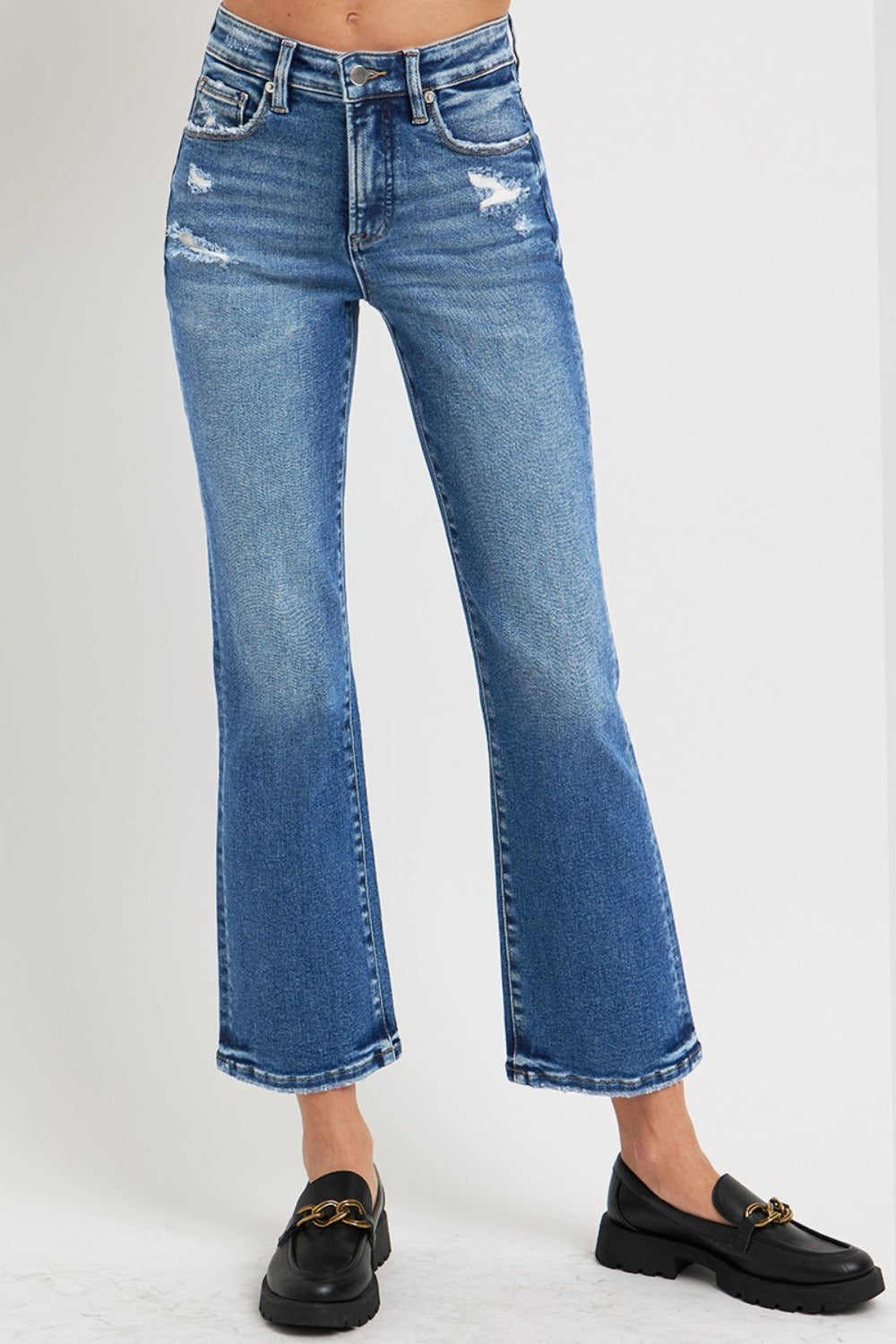 Sleek Silhouette High-Rise Crop Bootcut Jeans - SleekrMe