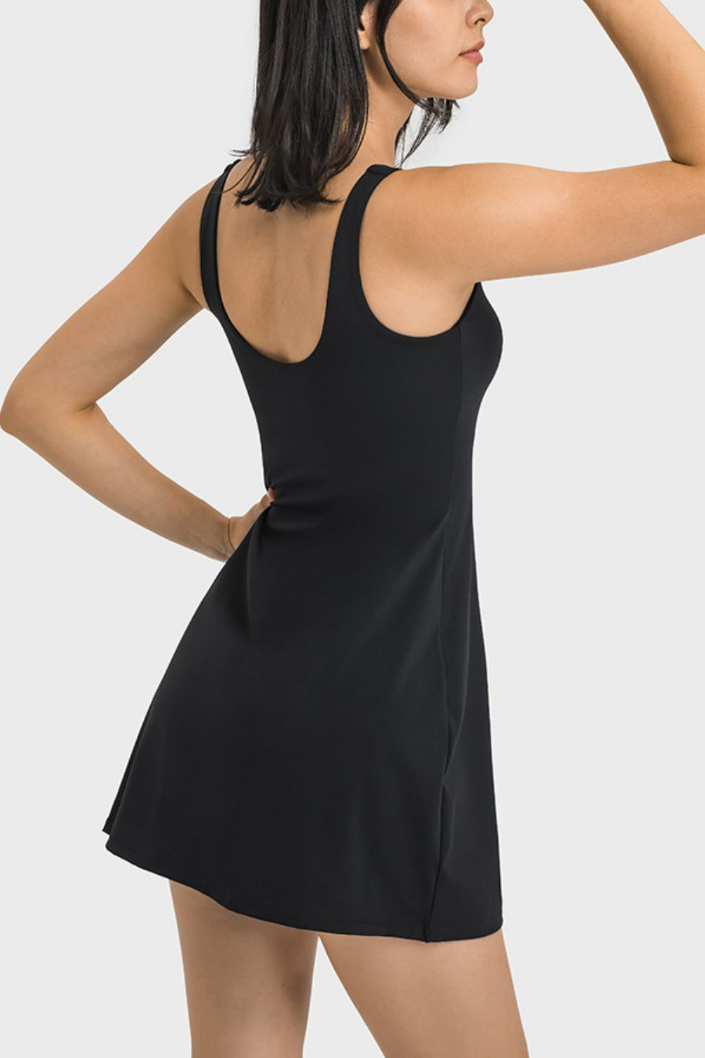 SportChic Square Neck Tank Dress | Full Coverage &amp; Performance Ready - SleekrMe