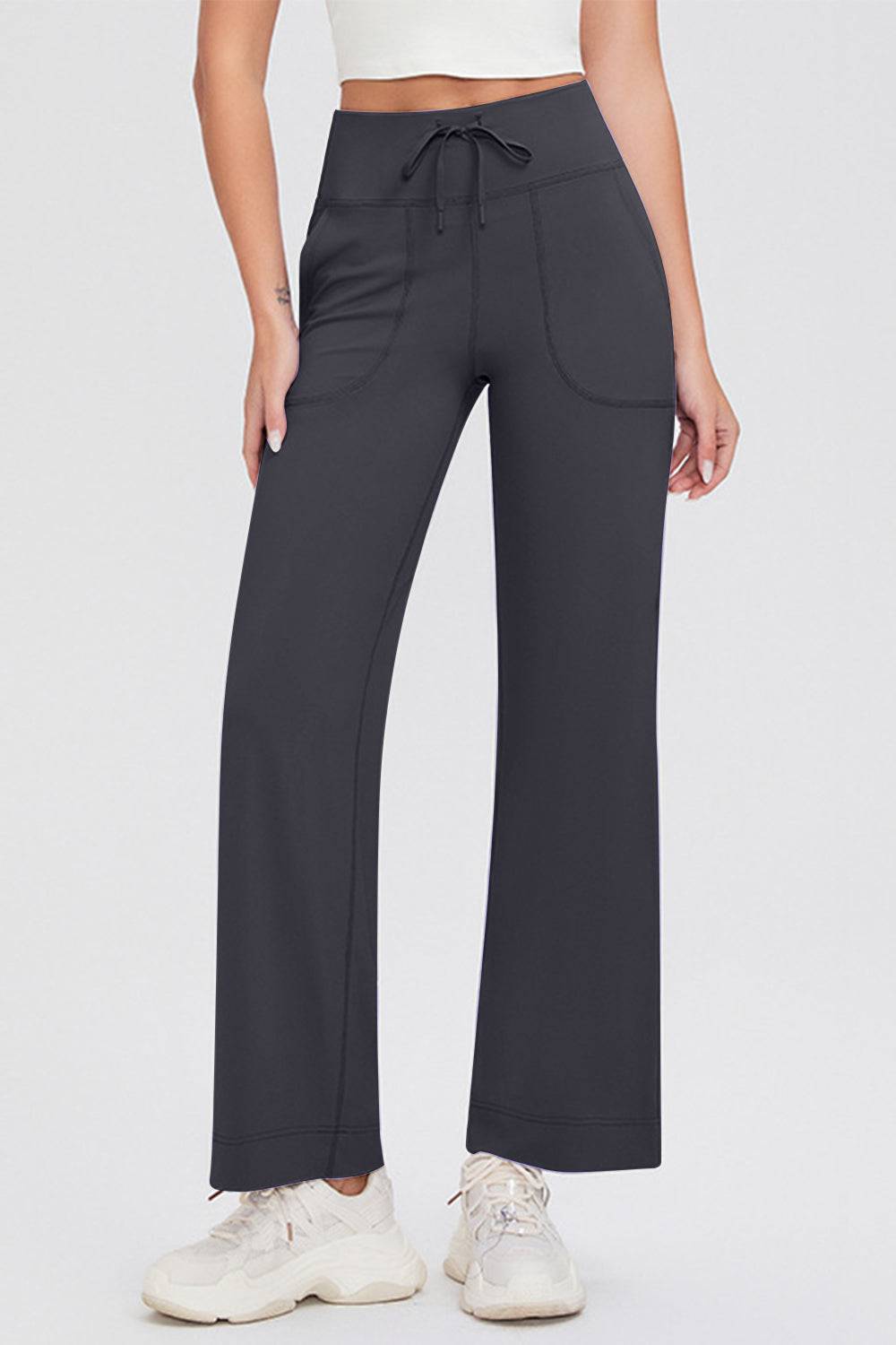 Buttery Soft Drawstring High Waist Pants with Pockets