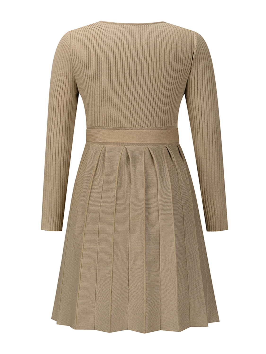 Elegance Wrapped Surplice Tie Sweater Dress - SleekrMe