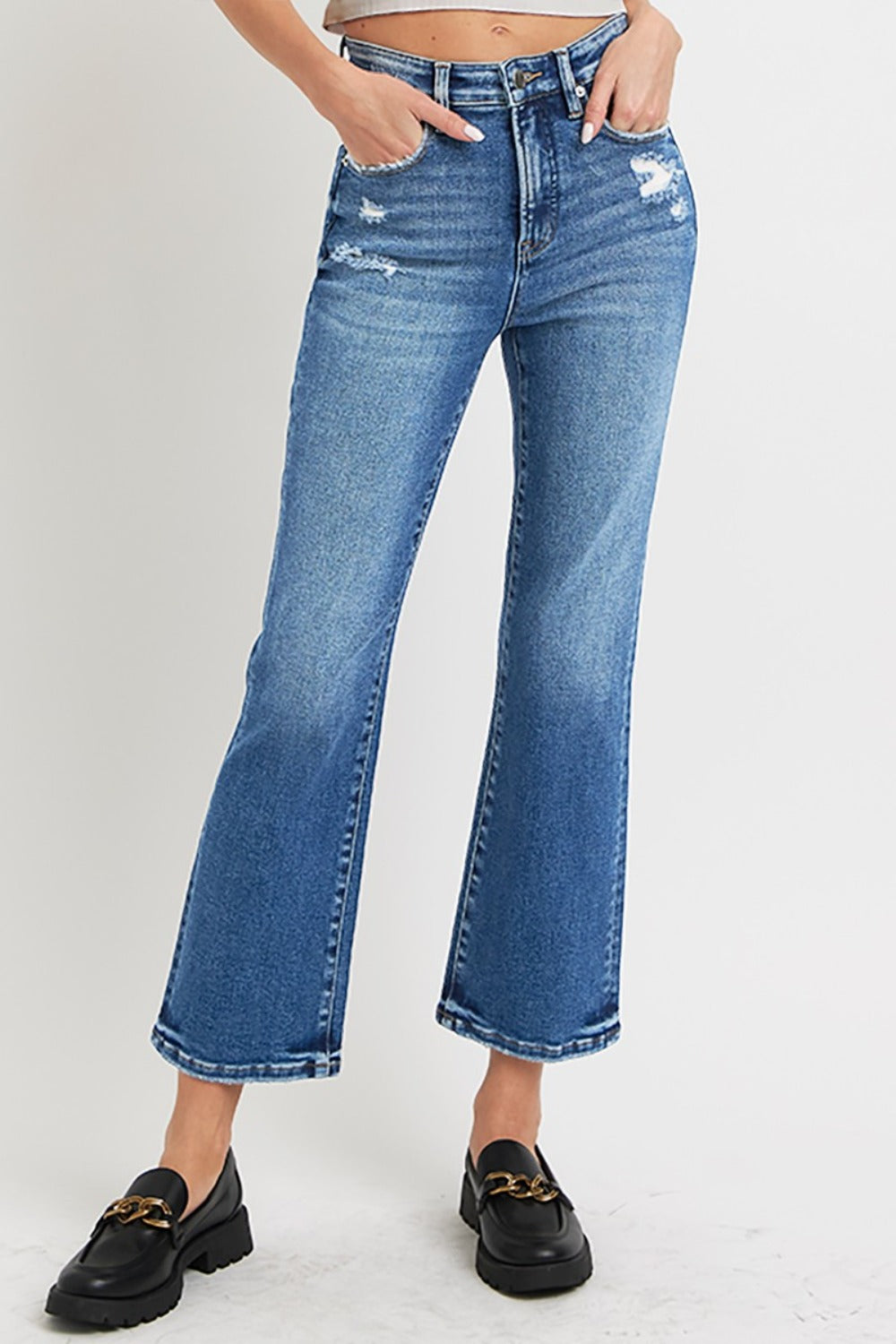 Sleek Silhouette High-Rise Crop Bootcut Jeans - SleekrMe