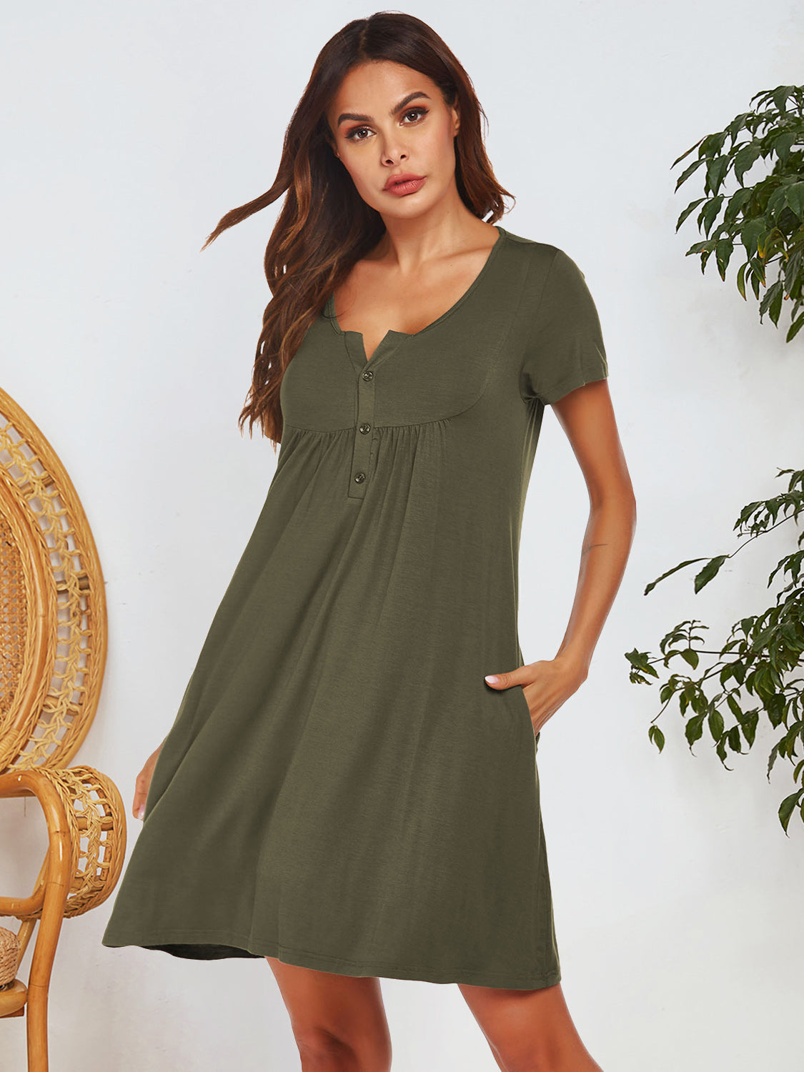 Chill Chic Notched Pocket Lounge Dress - SleekrMe