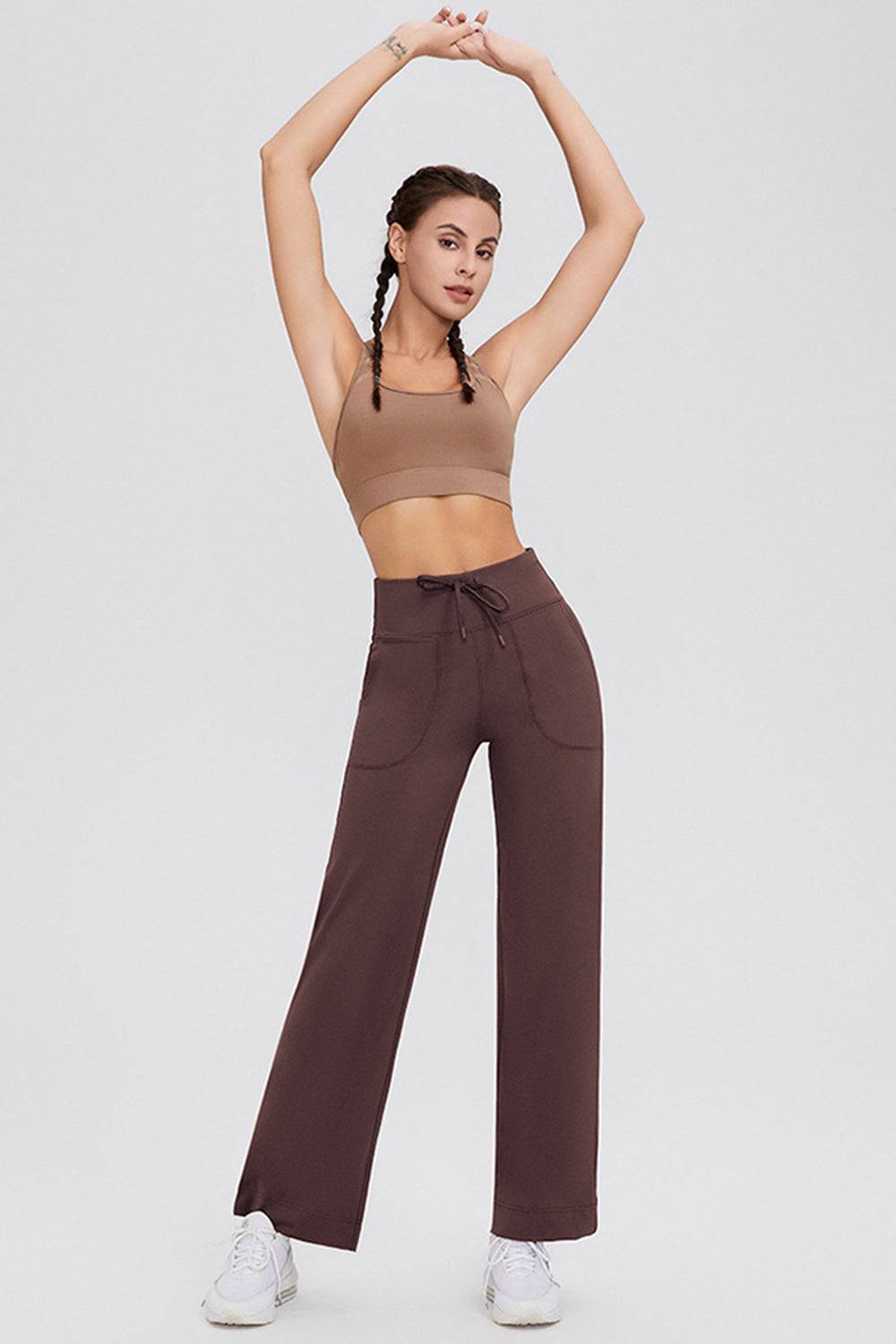 Buttery Soft Drawstring High Waist Pants with Pockets