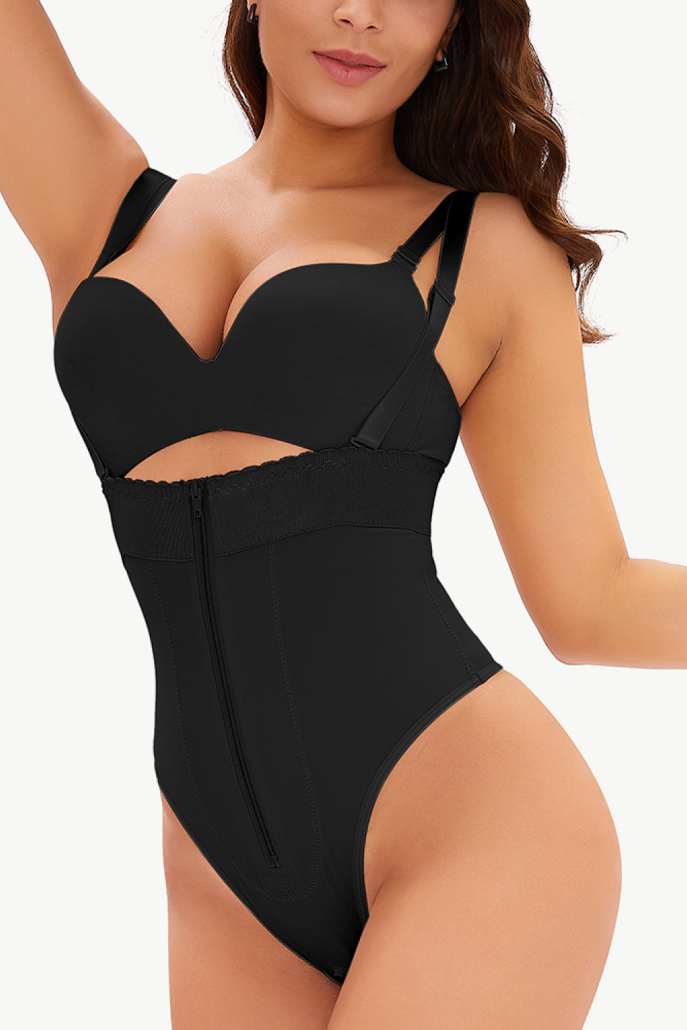 Sculpt &amp; Smooth Adjustable Zip-Up Bodysuit - SleekrMe