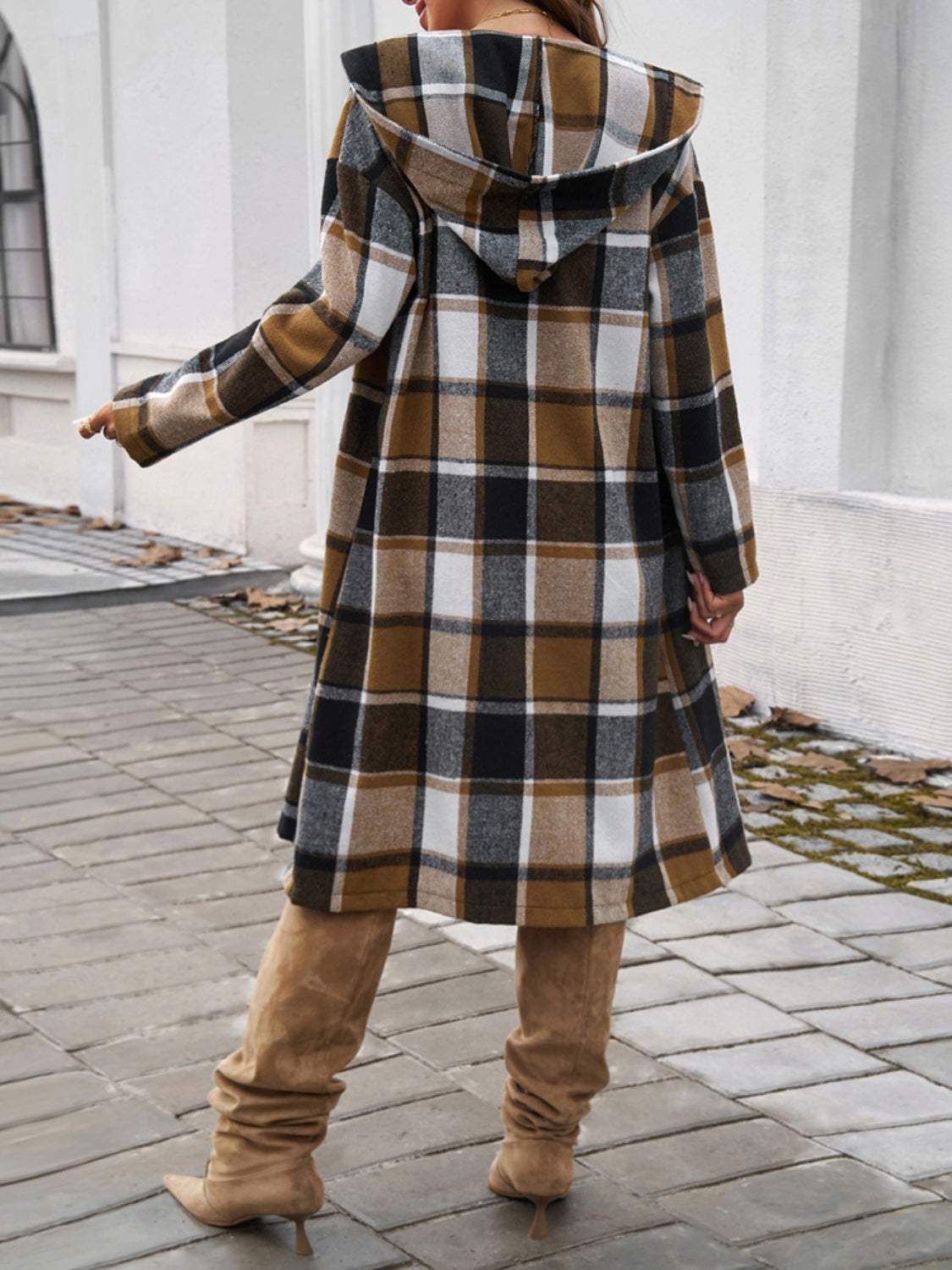 Urban Elegance Plaid Hooded Coat - SleekrMe