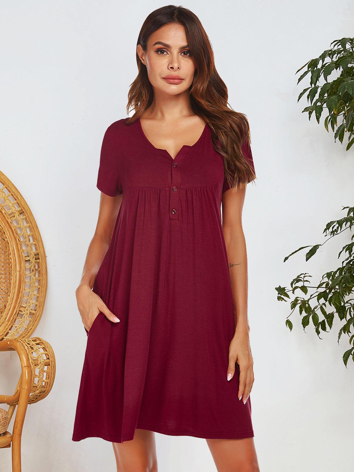 Chill Chic Notched Pocket Lounge Dress - SleekrMe