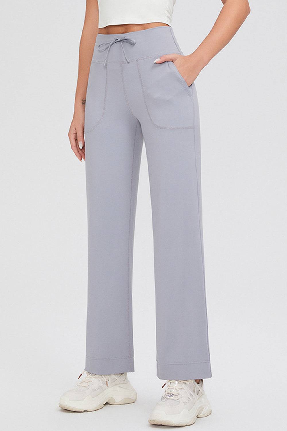 Buttery Soft Drawstring High Waist Pants with Pockets