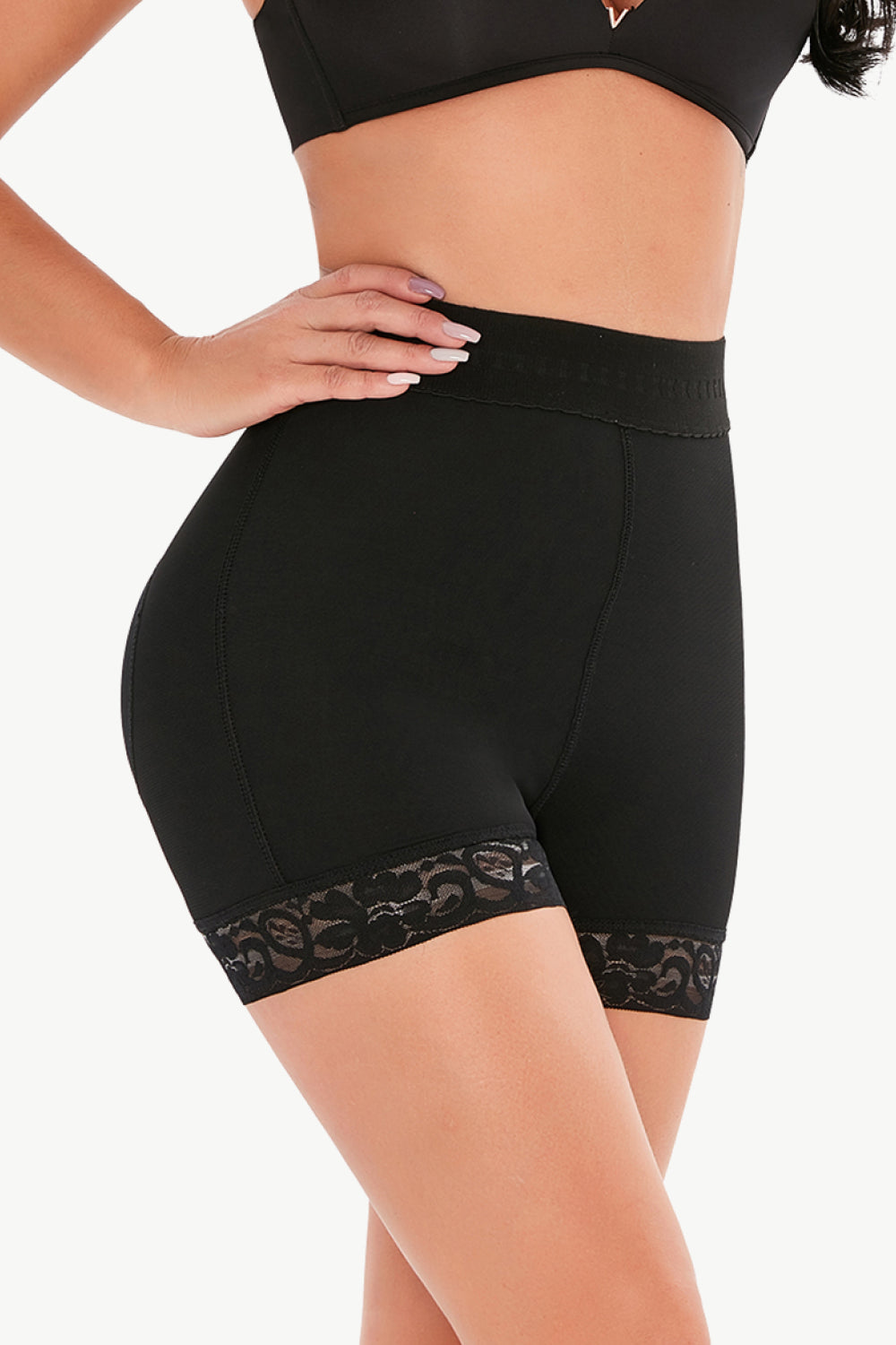 Elegant Duo: Luxe Lace High-Waist Shaping Thong &amp; High-Waisted Shorts Shaper Bundle