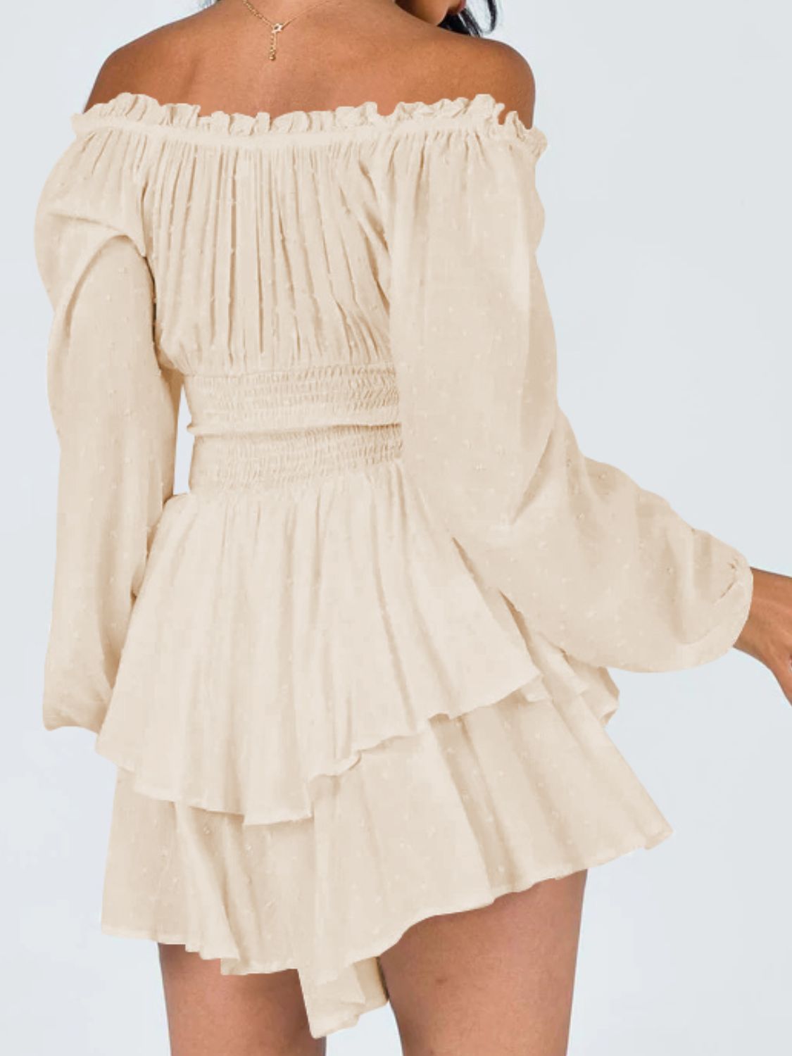 Effortless Charm Off-Shoulder Ruffle Romper - SleekrMe