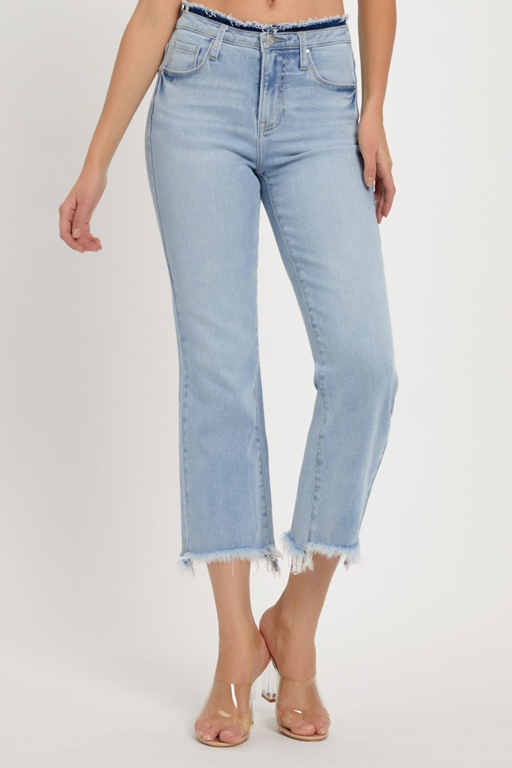 High Rise Raw Edge Crop Jeans – Edgy Comfort - SleekrMe