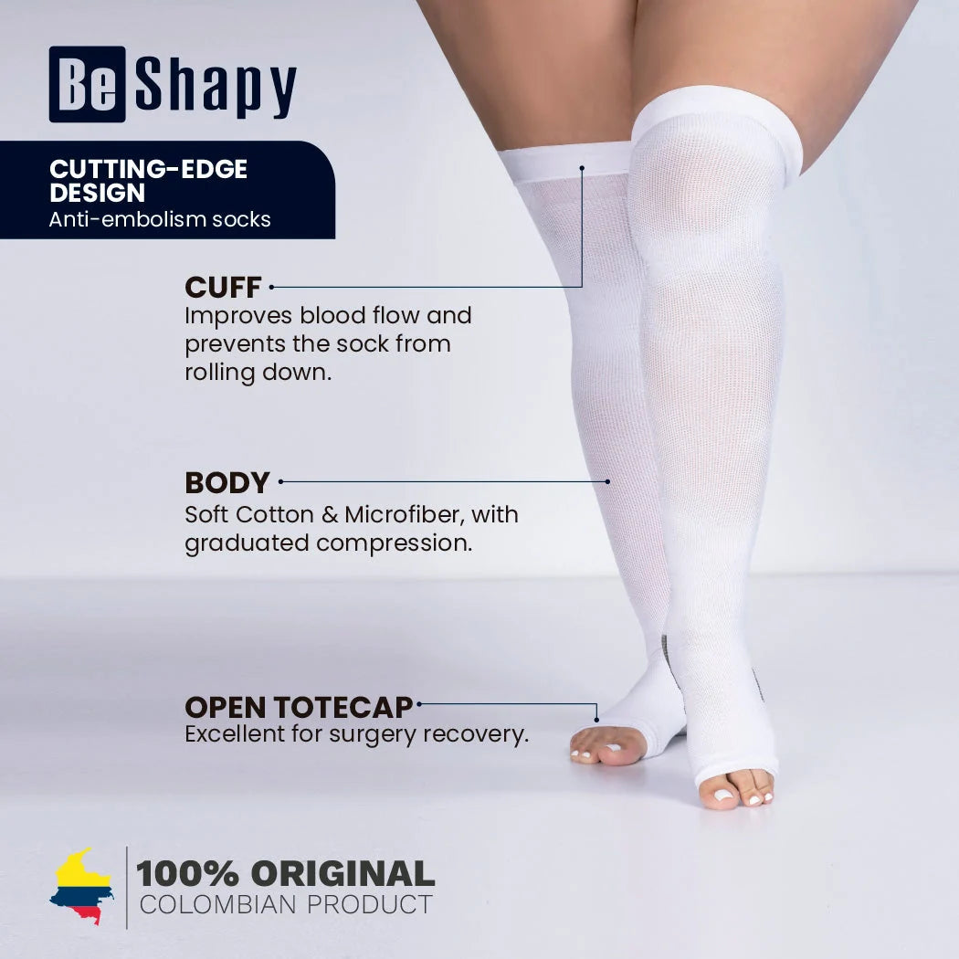 SlimFit Anti-Embolism Compression Stockings | Over-the-Knee Support | Be Shapy D14TVP400 - SleekrMe