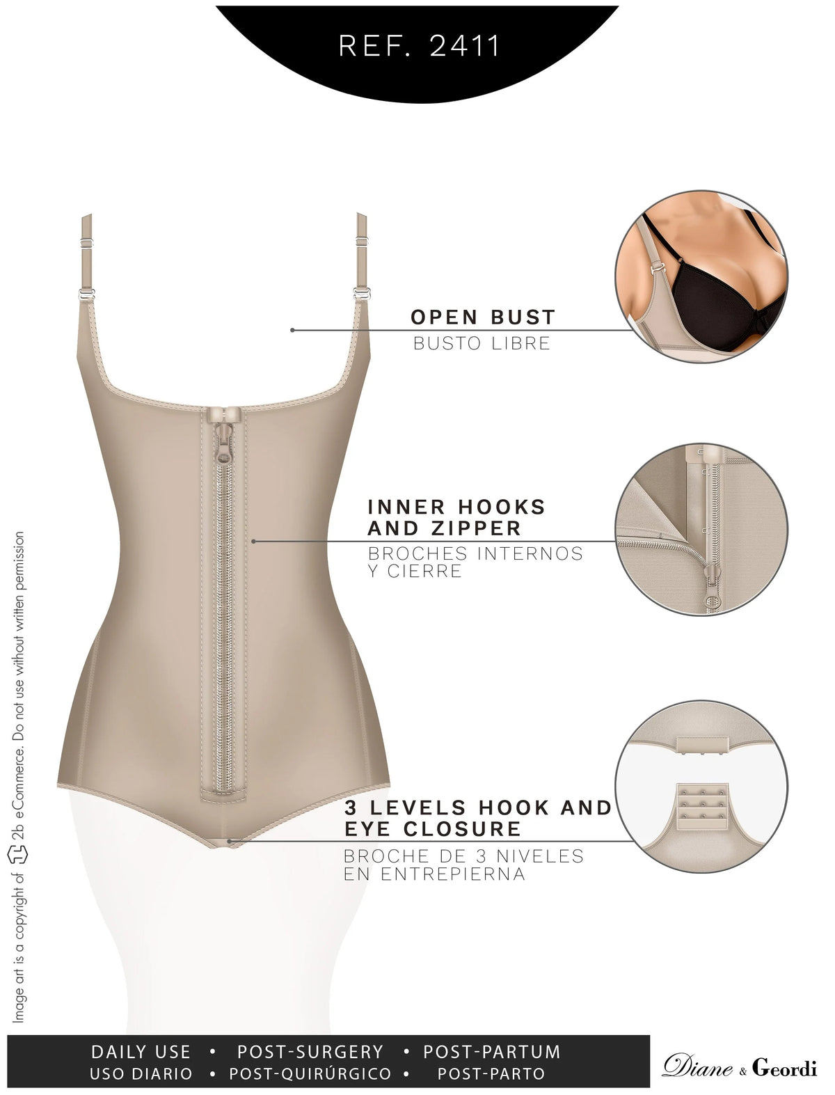 Sculpt &amp; Lift Tummy Control Bodysuit | Postpartum Support &amp; Everyday Shapewear | Diane &amp; Geordi 2411 - SleekrMe