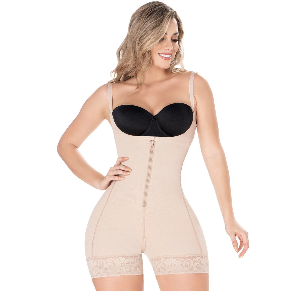 Postpartum Confidence Open-Bust Body Shaper | High Compression Full-Body Support | Diane &amp; Geordi 2396 - SleekrMe