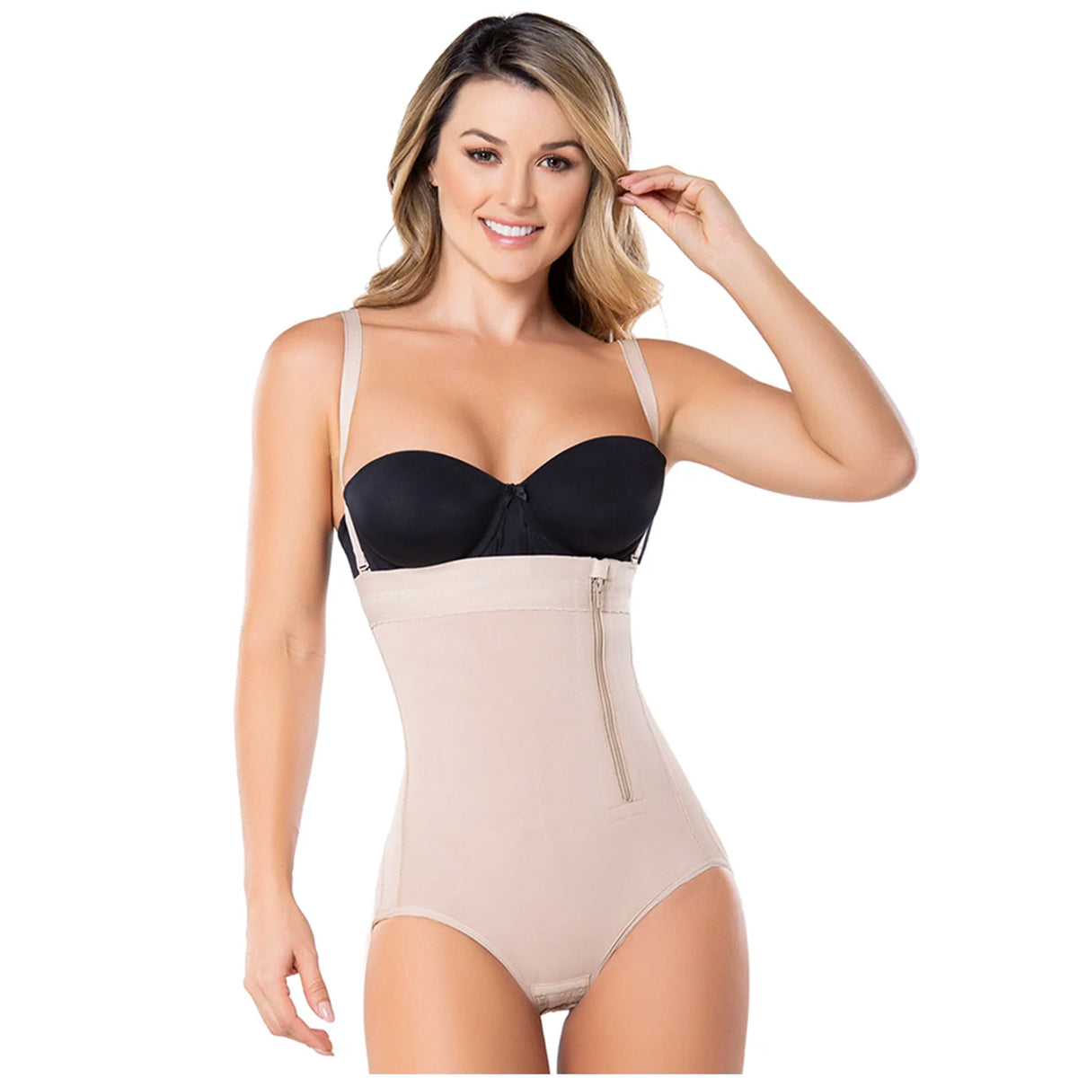 Strapless Butt Lifting Shapewear Bodysuit | Postpartum Girdle | Powernet | Diane &amp; Geordi 2405F - SleekrMe