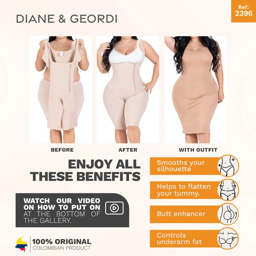 Postpartum Confidence Open-Bust Body Shaper | High Compression Full-Body Support | Diane &amp; Geordi 2396 - SleekrMe