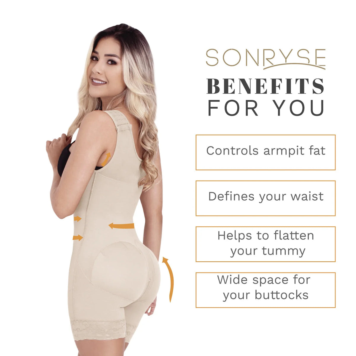 Sculpt &amp; Lift Bodysuit | Butt Lifter Shapewear for Postpartum and Daily Use | Sonryse 211BF - SleekrMe