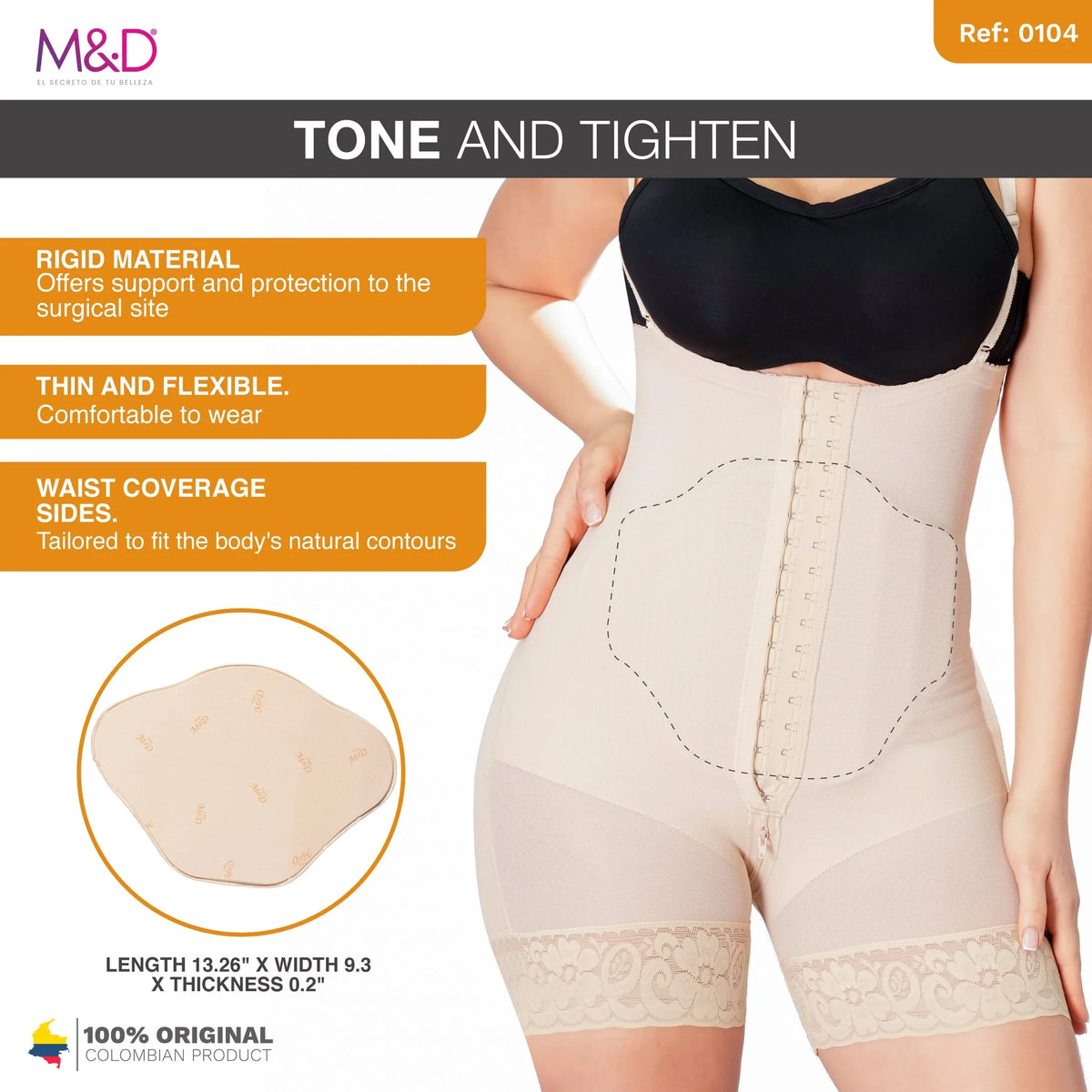 Post-Surgery Abdominal Compression Board | Tummy Flattener &amp; Recovery Aid | MyD Accessories 9104 - SleekrMe