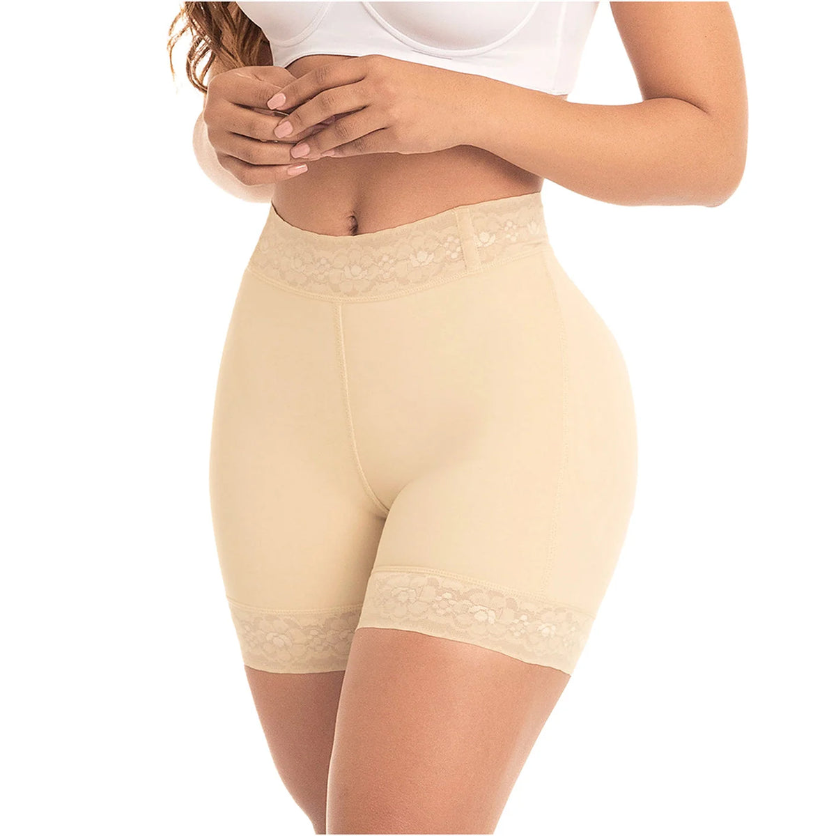 Curve Enhancer High-Waist Thigh Slimmer Shorts | Sculpt &amp; Shape | Fajas MyD 0322 - SleekrMe