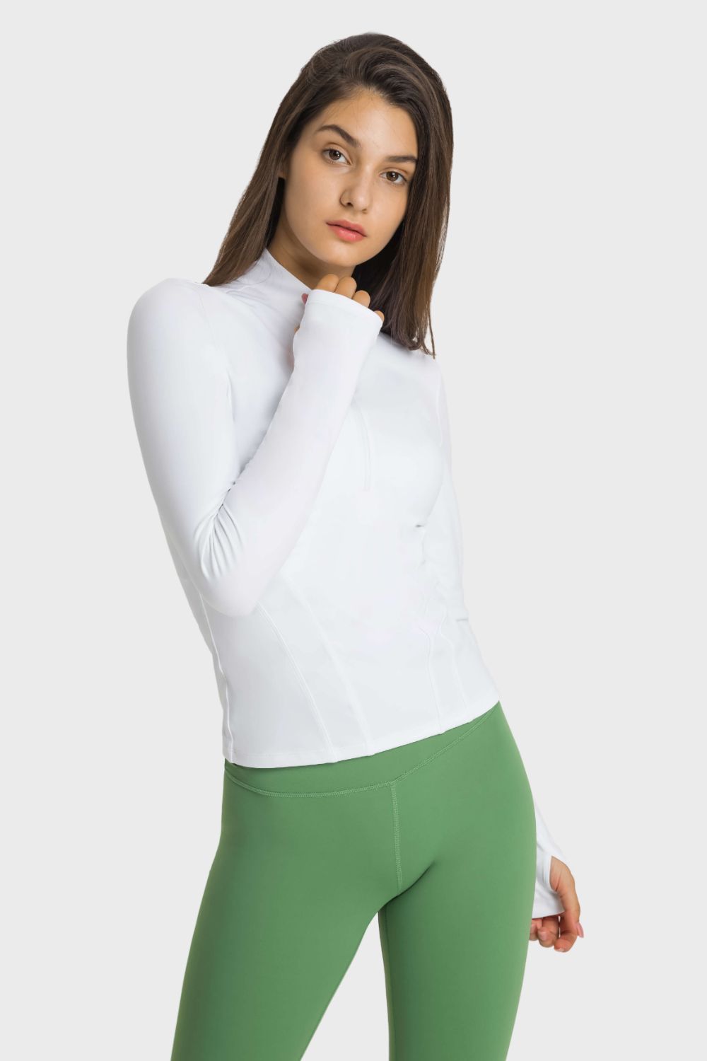 Zen Flex Half-Zip Thumbhole Sports Top - SleekrMe