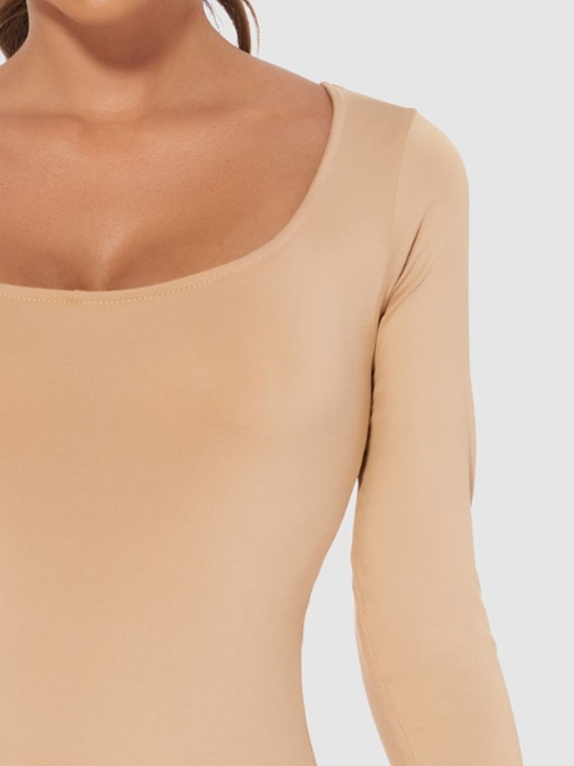 Simply Sleek Scoop Neck Long Sleeve Bodysuit - SleekrMe