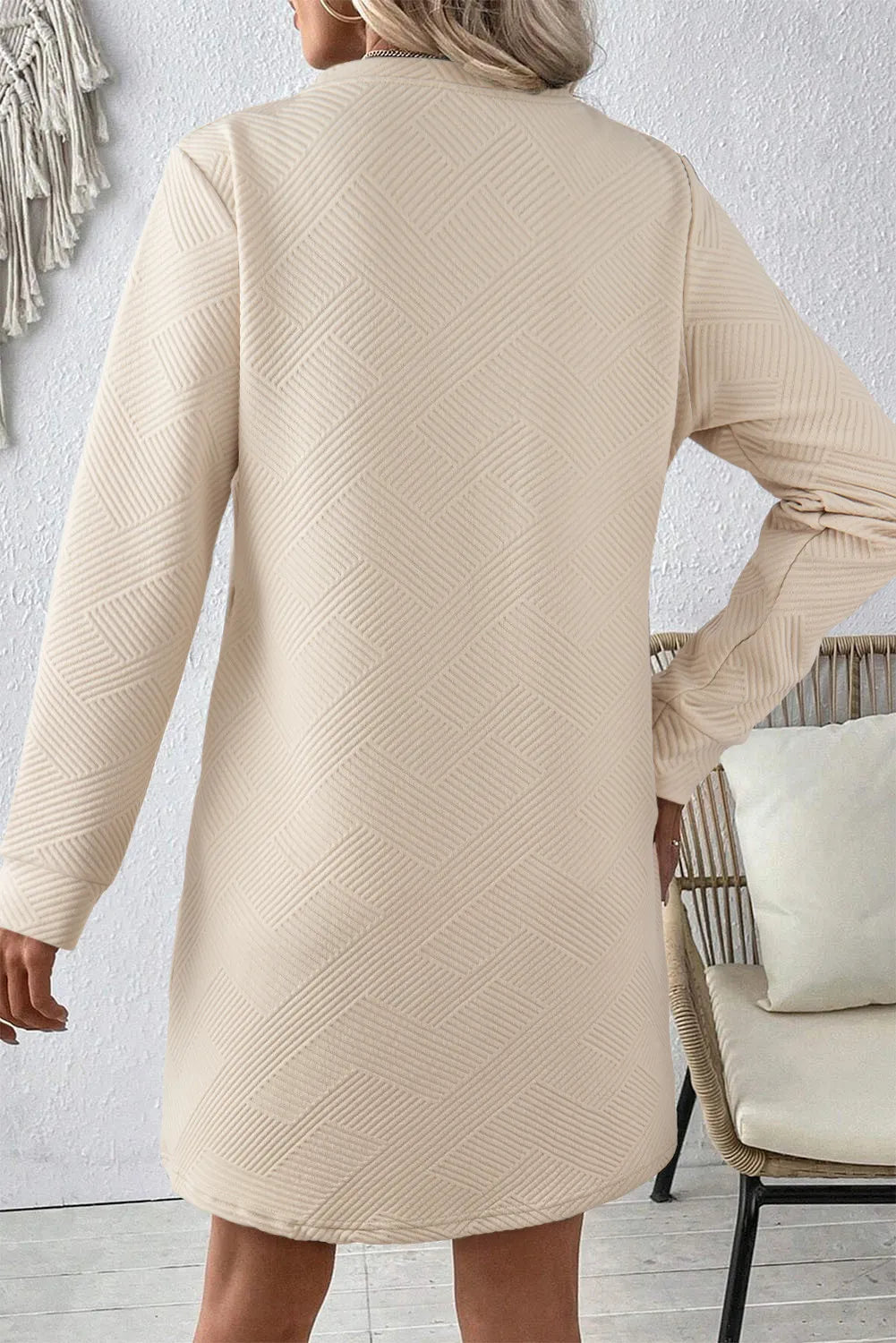 Effortlessly Chic Textured Mini Dress - SleekrMe