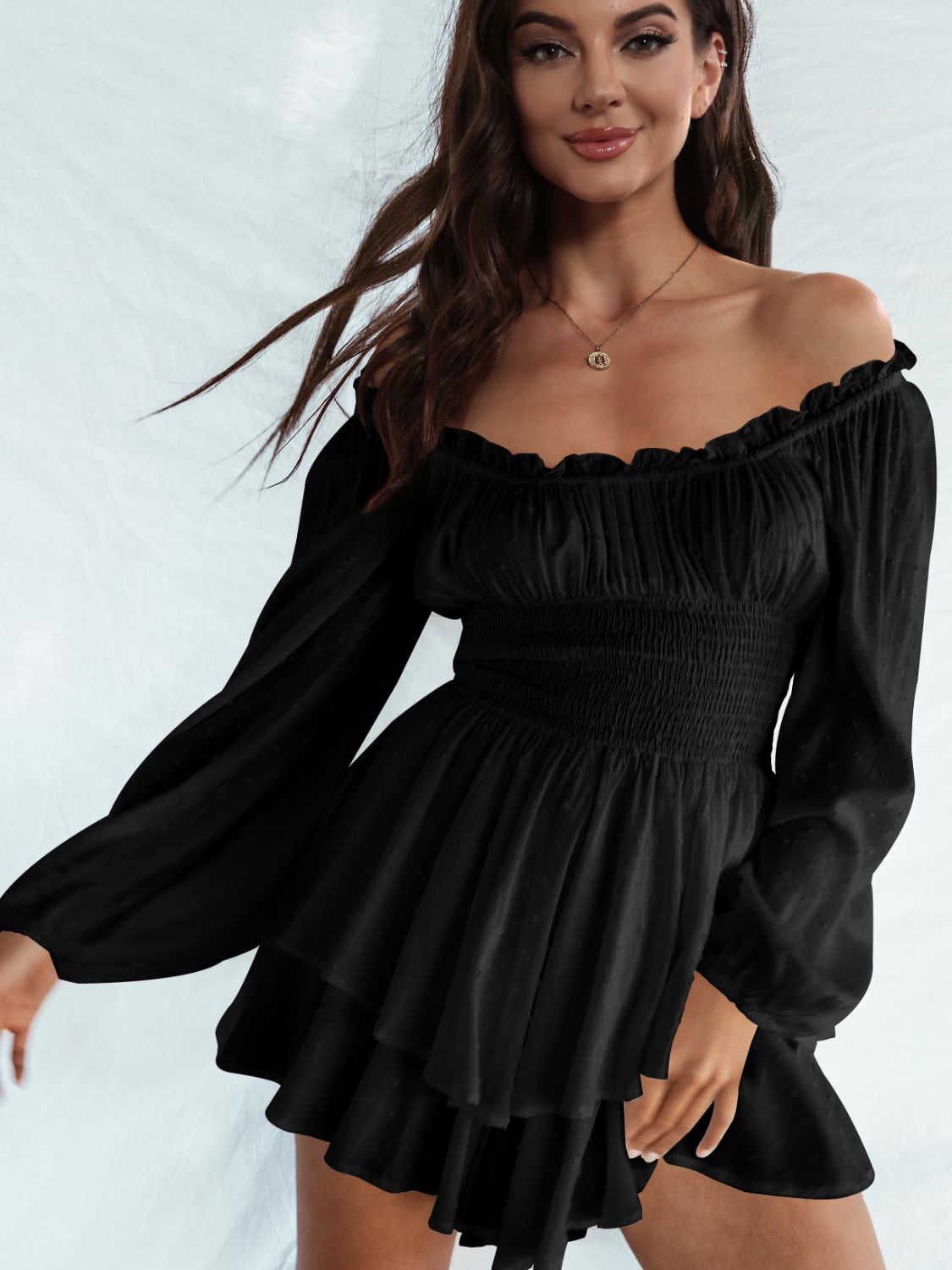 Effortless Charm Off-Shoulder Ruffle Romper - SleekrMe