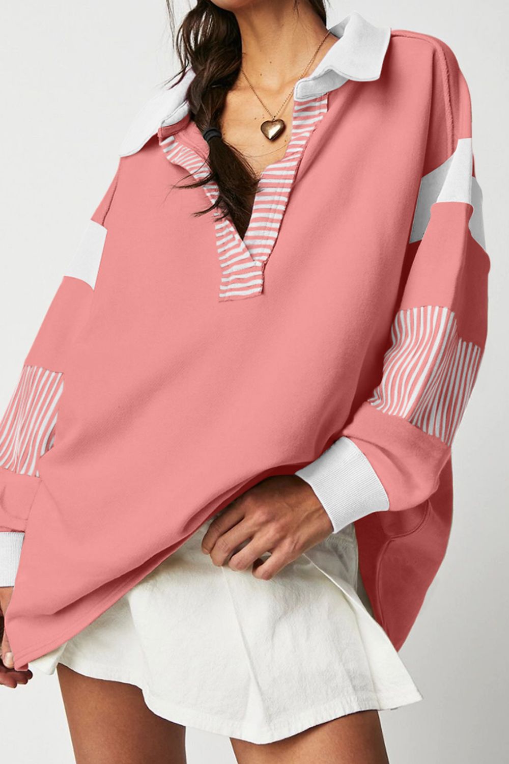 Classic Charm Collared Sweatshirt - SleekrMe