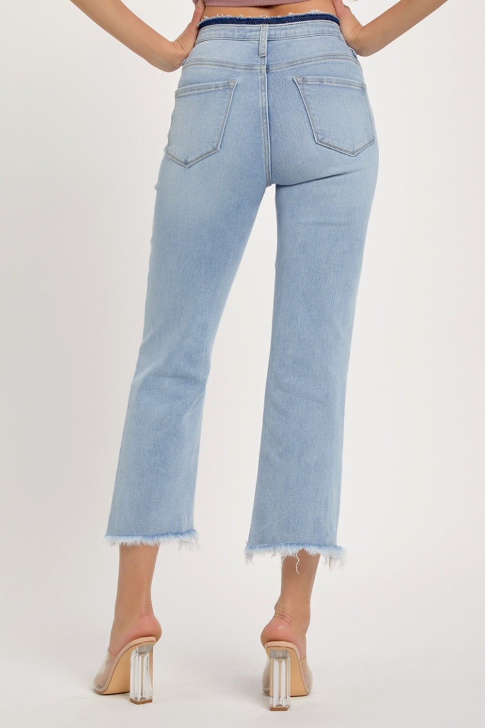 High Rise Raw Edge Crop Jeans – Edgy Comfort - SleekrMe