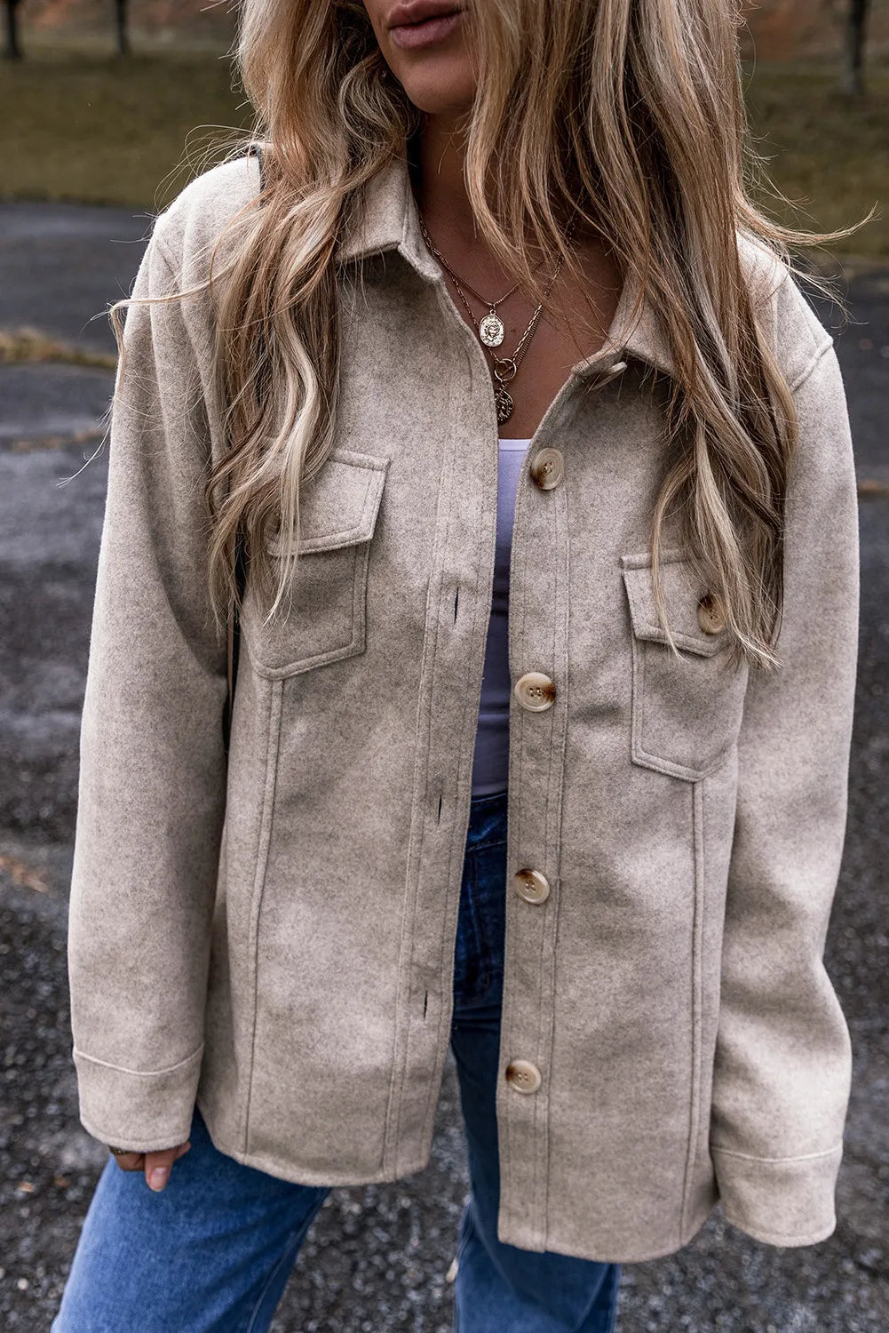 Effortless Chic Button-Up Collared Jacket - SleekrMe