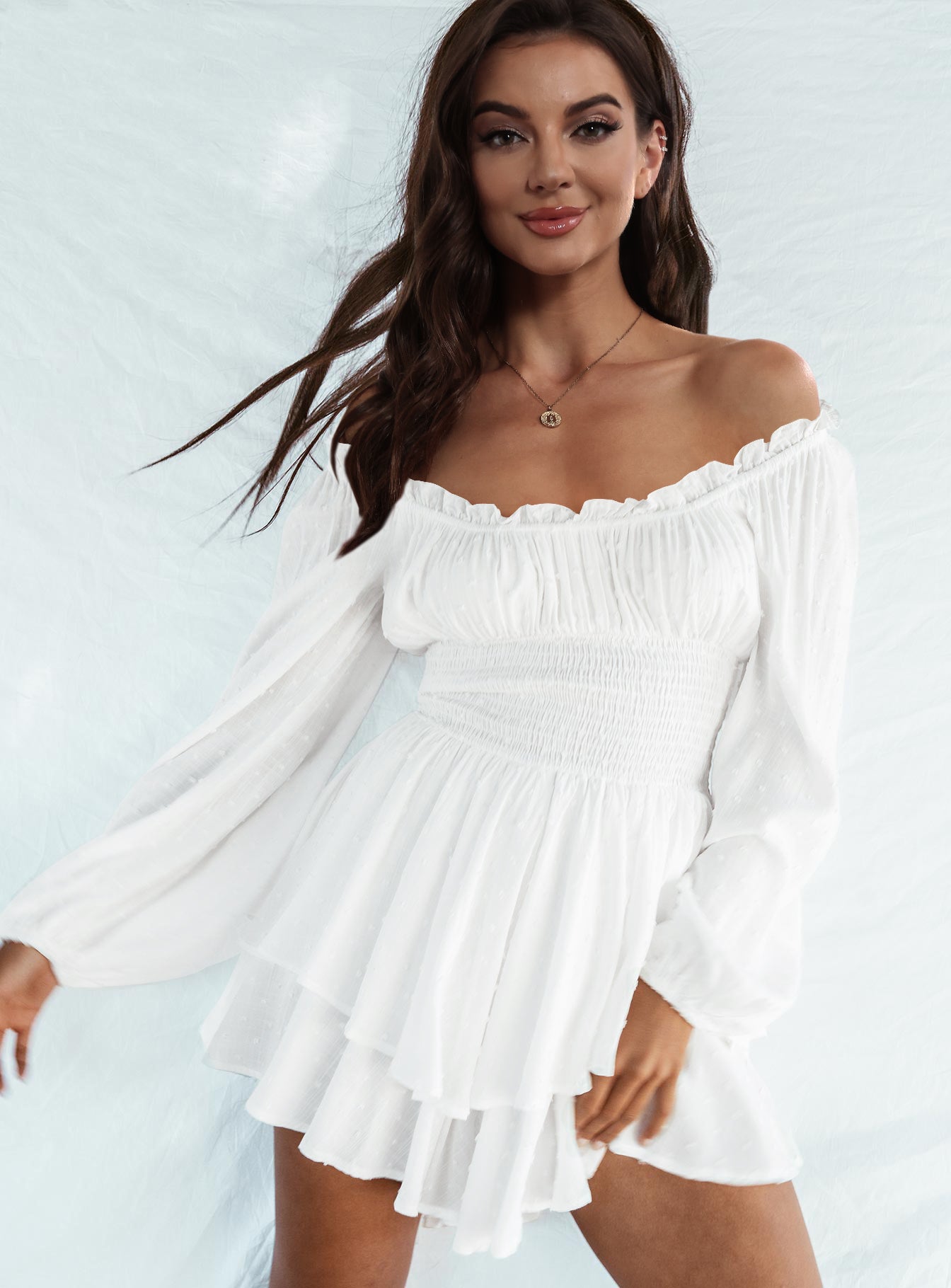 Effortless Charm Off-Shoulder Ruffle Romper - SleekrMe